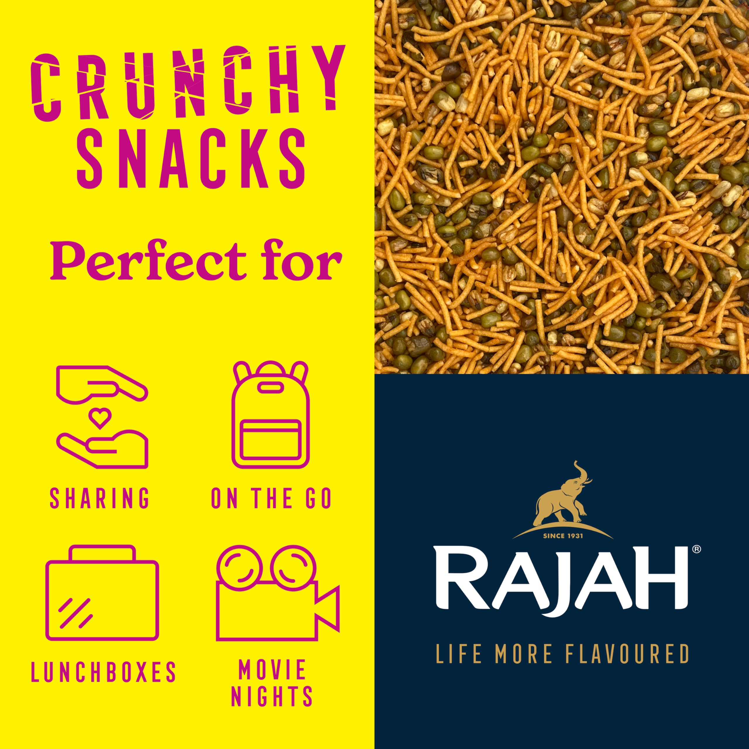 Rajah Sev and Moong Dal Mix 200g – Crunchy Indian Snack Blend with Peanuts, Lentils & Spices 2