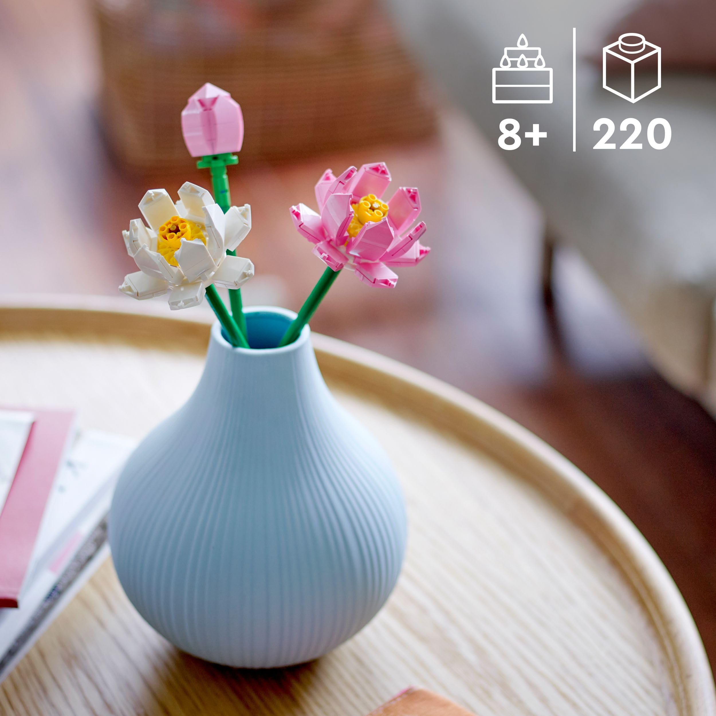 LEGO Botanicals Lotus Flowers Building Set 40647 | 8+ Years | Pink & White Blooms | Desk Decor