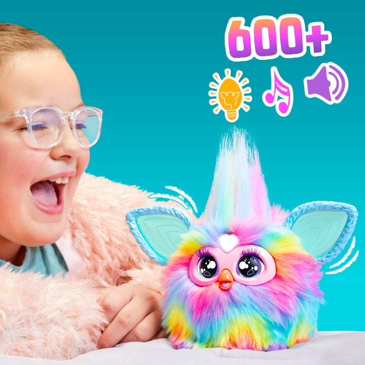 Furby Tie Dye Interactive Plush Toy - English Version, 6+ Years