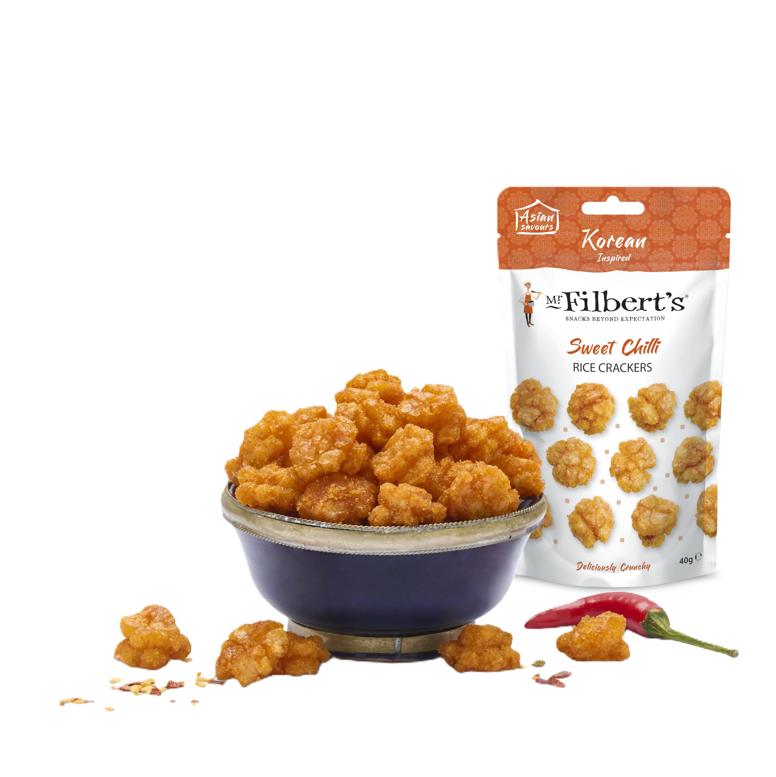 Mr Filbert's Sweet Chilli Rice Crackers, 12 x 40g 2