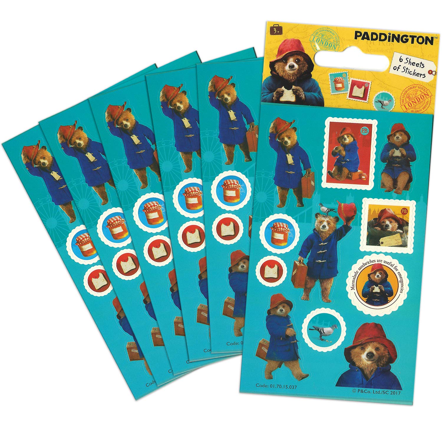 Paper Projects Paddington Bear Movie Party Bag Sticker Pack - 6 Sheets | Glossy Finish