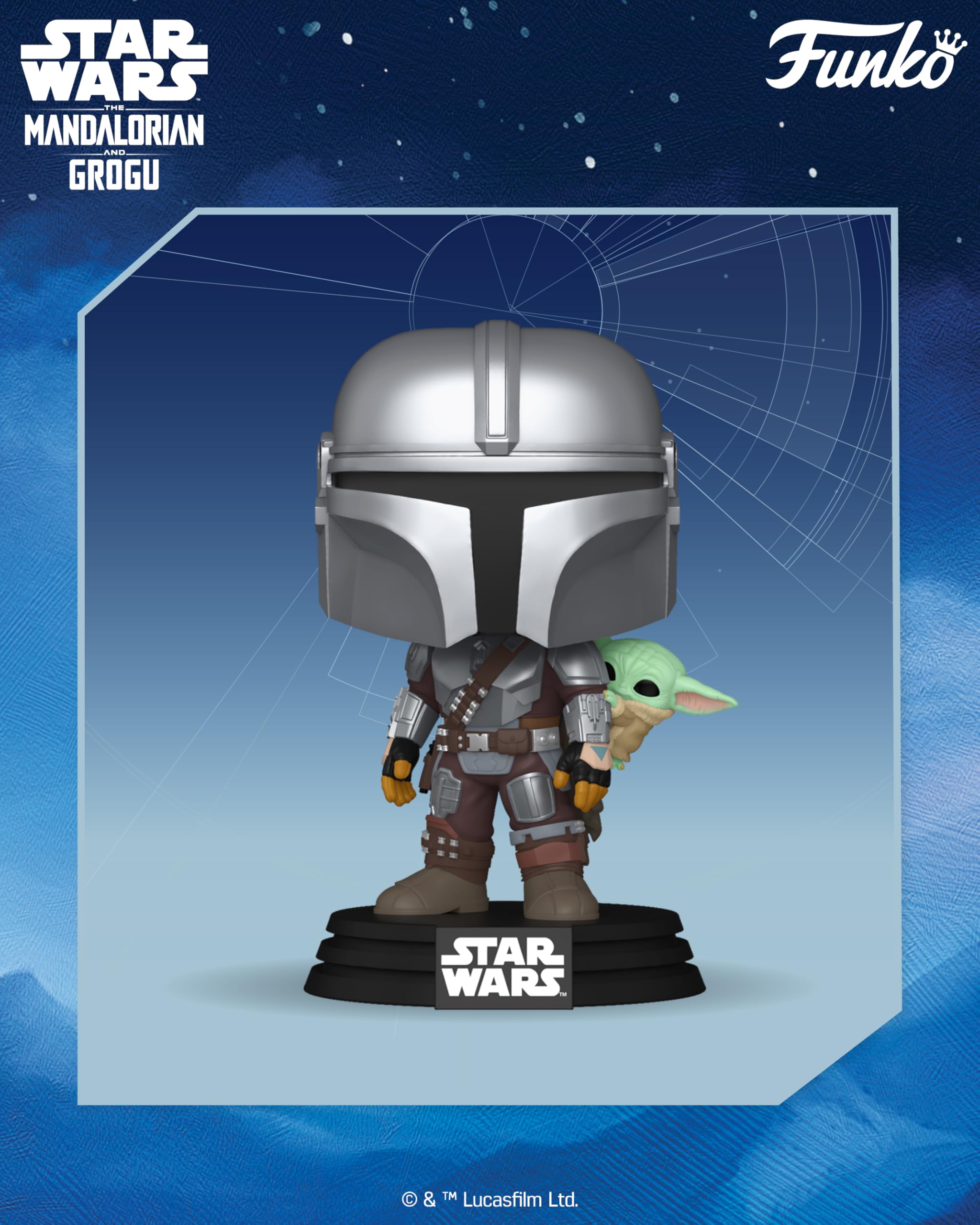 Funko POP! Star Wars: The Mandalorian and Grogu - The Mandalorian with Grogu Vinyl Figure | 3.75 in 3