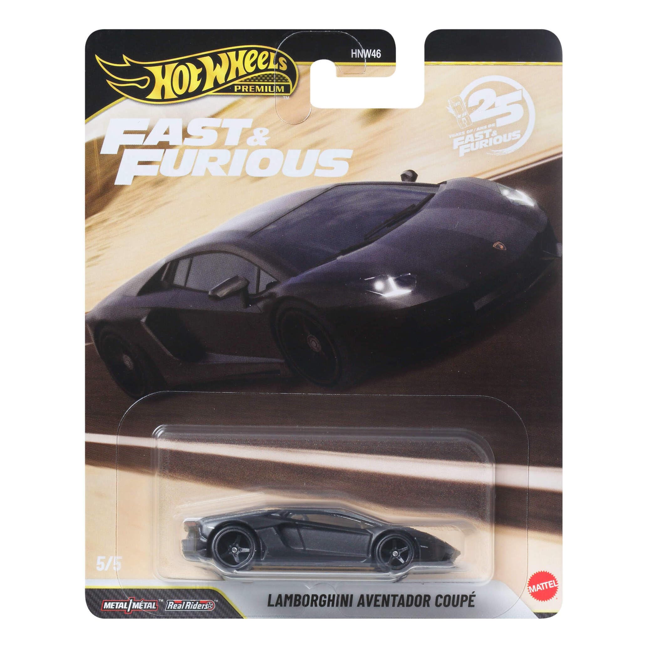 Hot Wheels Premium Fast & Furious Lamborghini 1:64 Scale Die-Cast Car | Metal/Metal Body | Real Riders Tires 1