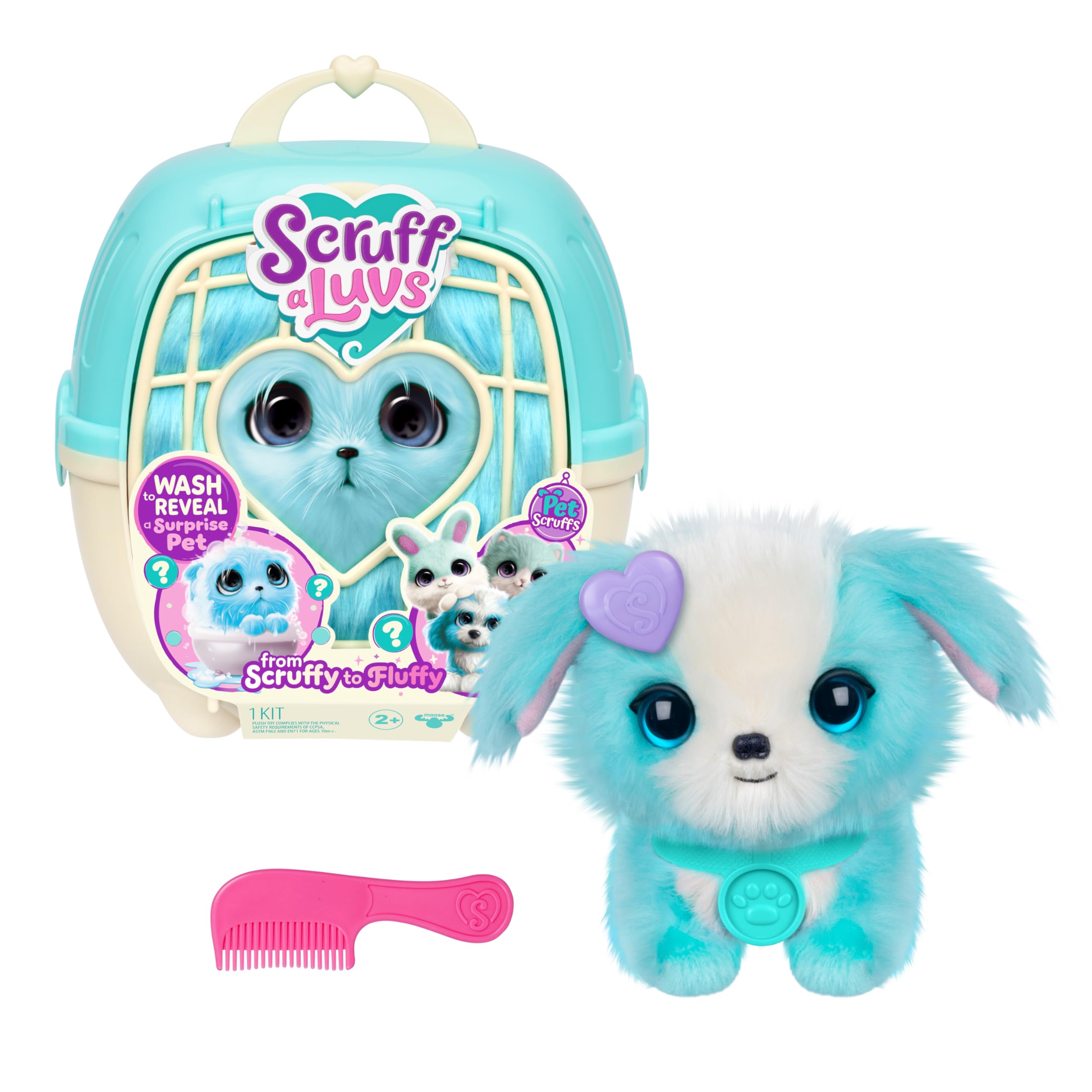 SCRUFFALUVS Mystery Plush Toy - Wash to Reveal Surprise Pet | 7.5 Inches Tall