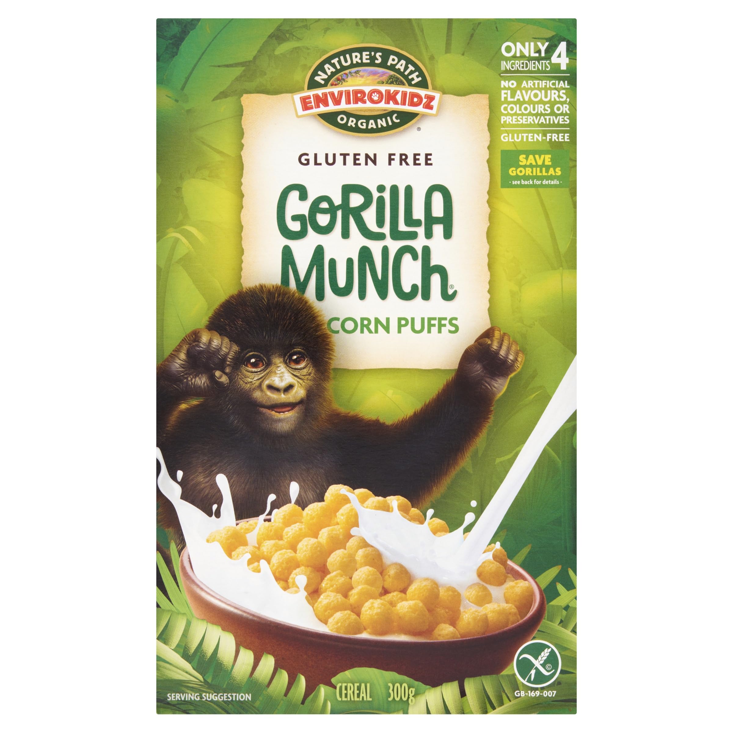 Nature's Path EnviroKidz Gorilla Munch Organic Gluten Free Corn Puffs Cereal 1