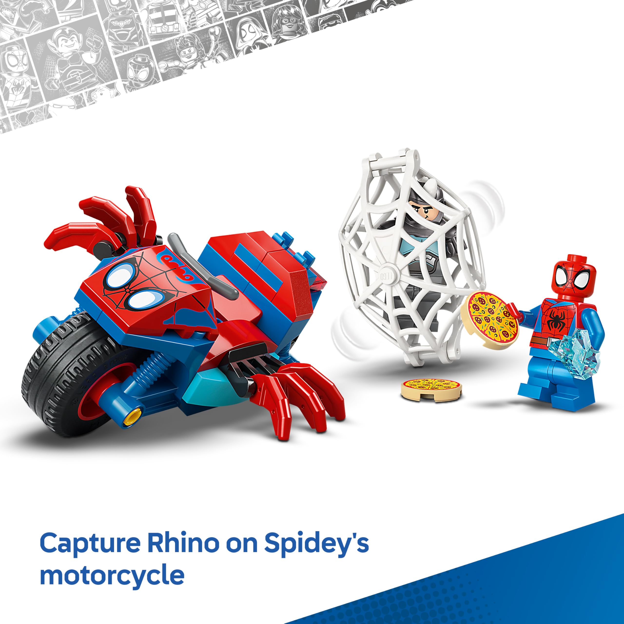 LEGO Marvel Spidey on his Motorcycle vs. Rhino Building Set - Ages 4+ | 11206 8