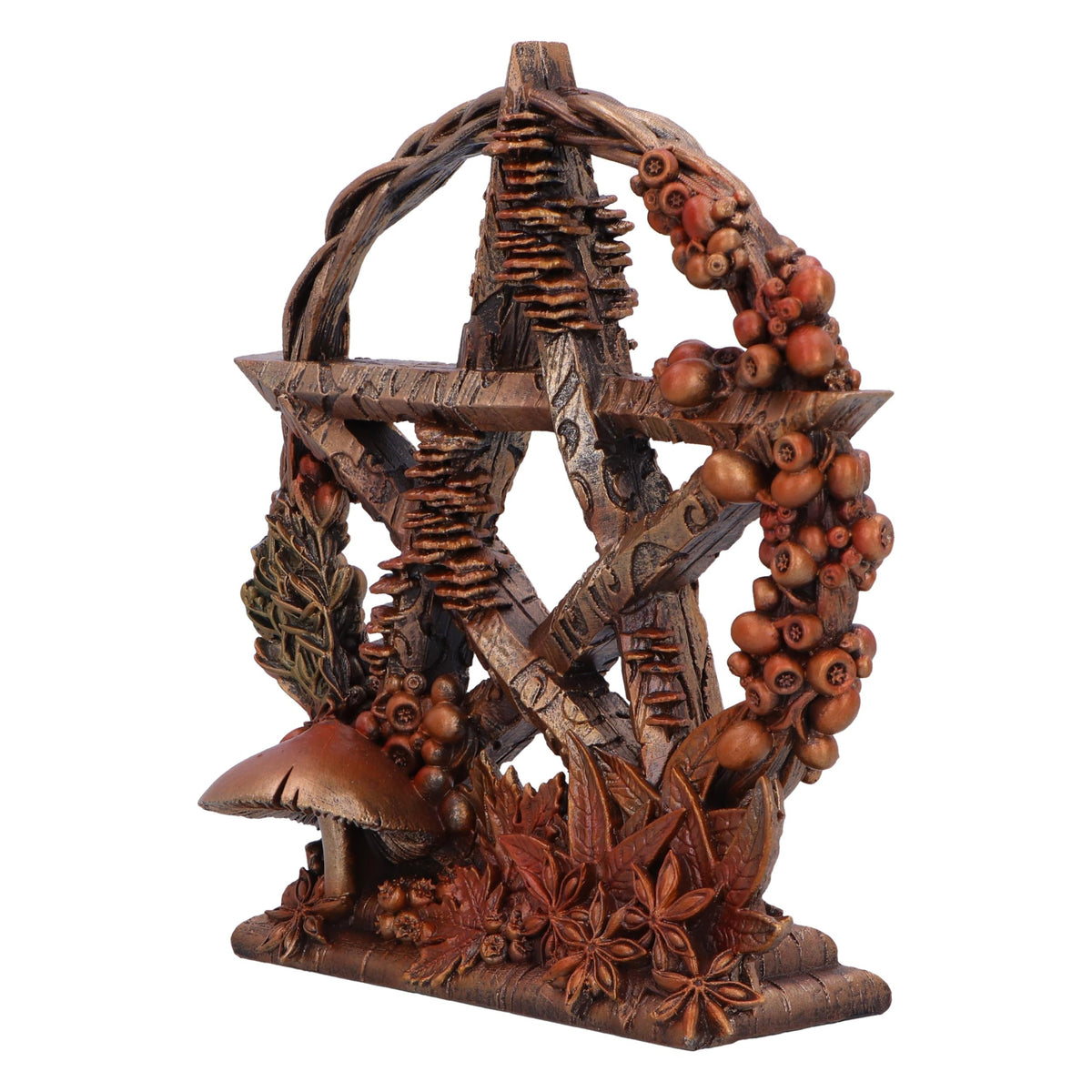 Nemesis Now Mabon Autumn Equinox Pentagram Figurine - 16.5 cm Resin, Gold/Brown