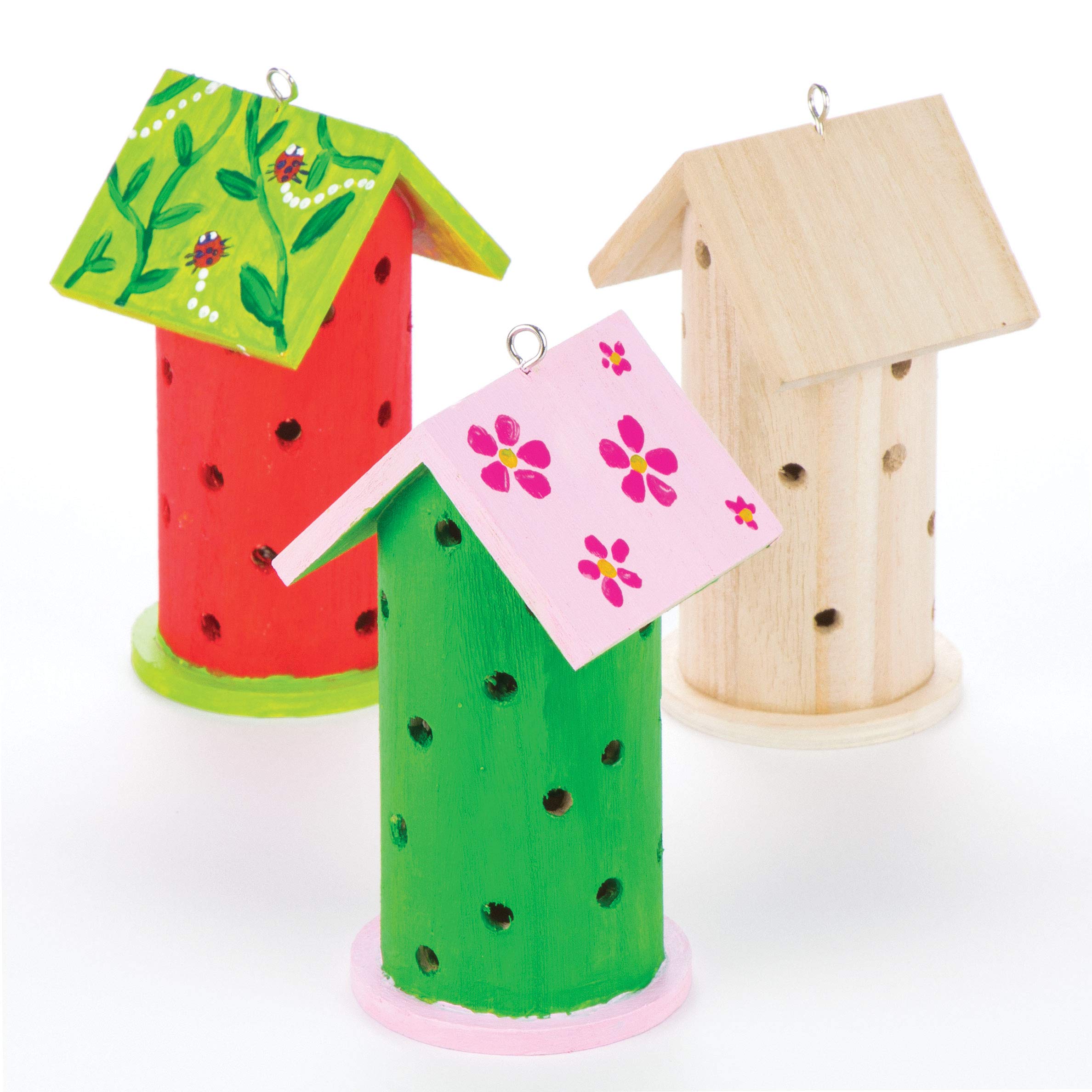 Baker Ross AV954 Wooden Ladybird House Craft Kit - Pack of 2 | 13cm x 7cm | Wood