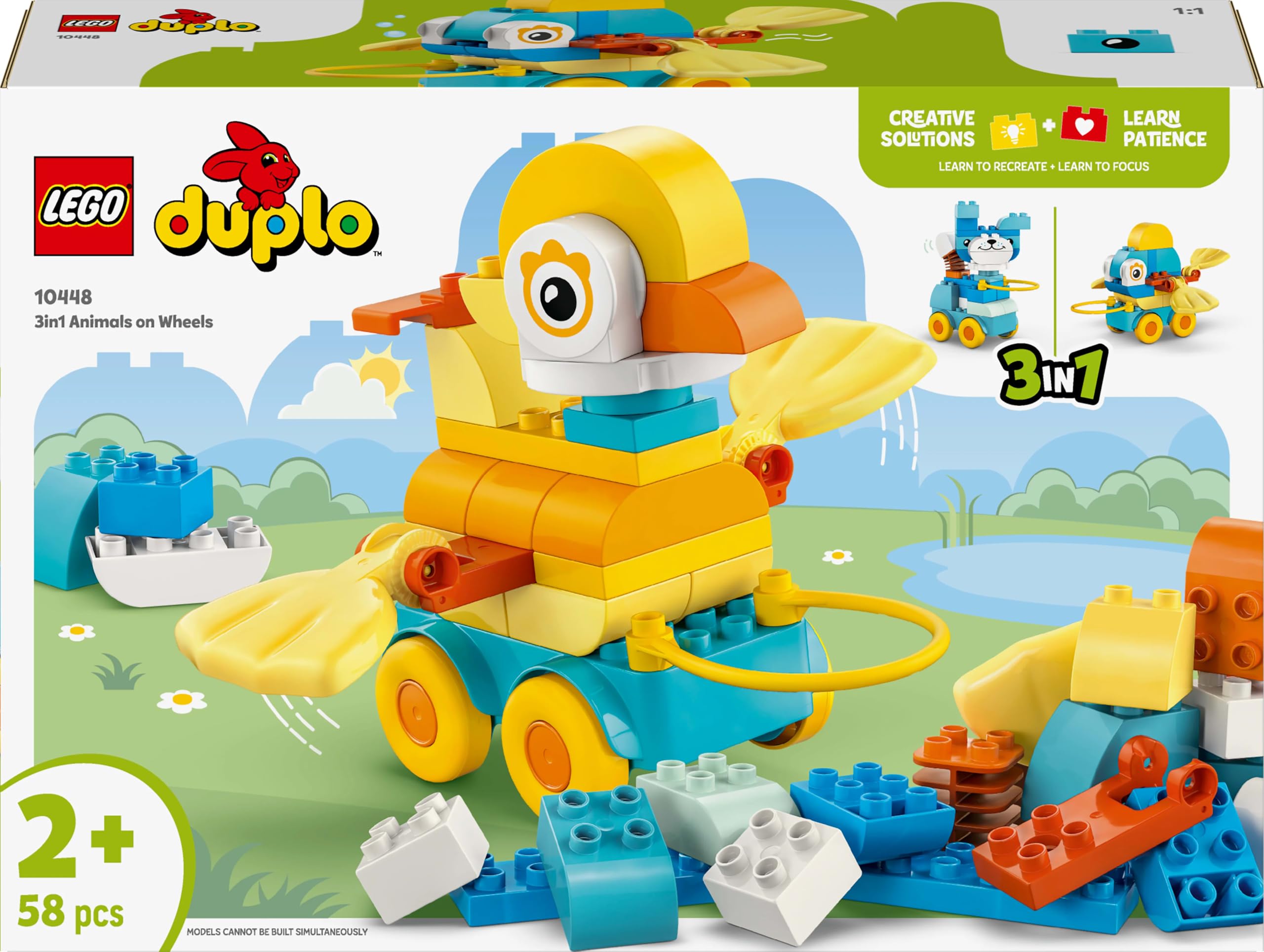 LEGO DUPLO 3in1 Animals on Wheels - Educational Building Toy for Toddlers 2+ 13