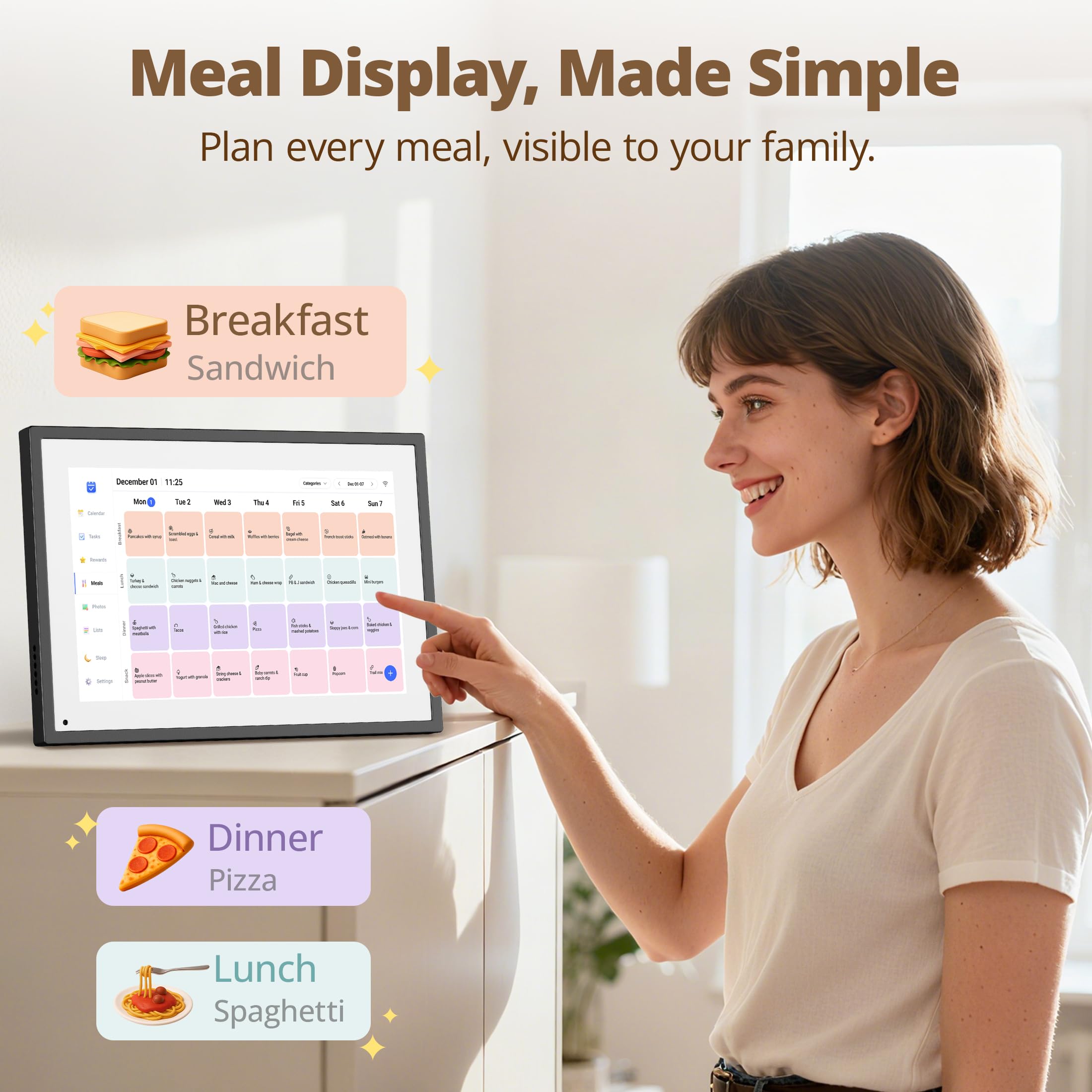Dragon Touch 10.1" Digital Wall Calendar 2026 Family Planner | 1080P HD | 32GB Storage 7