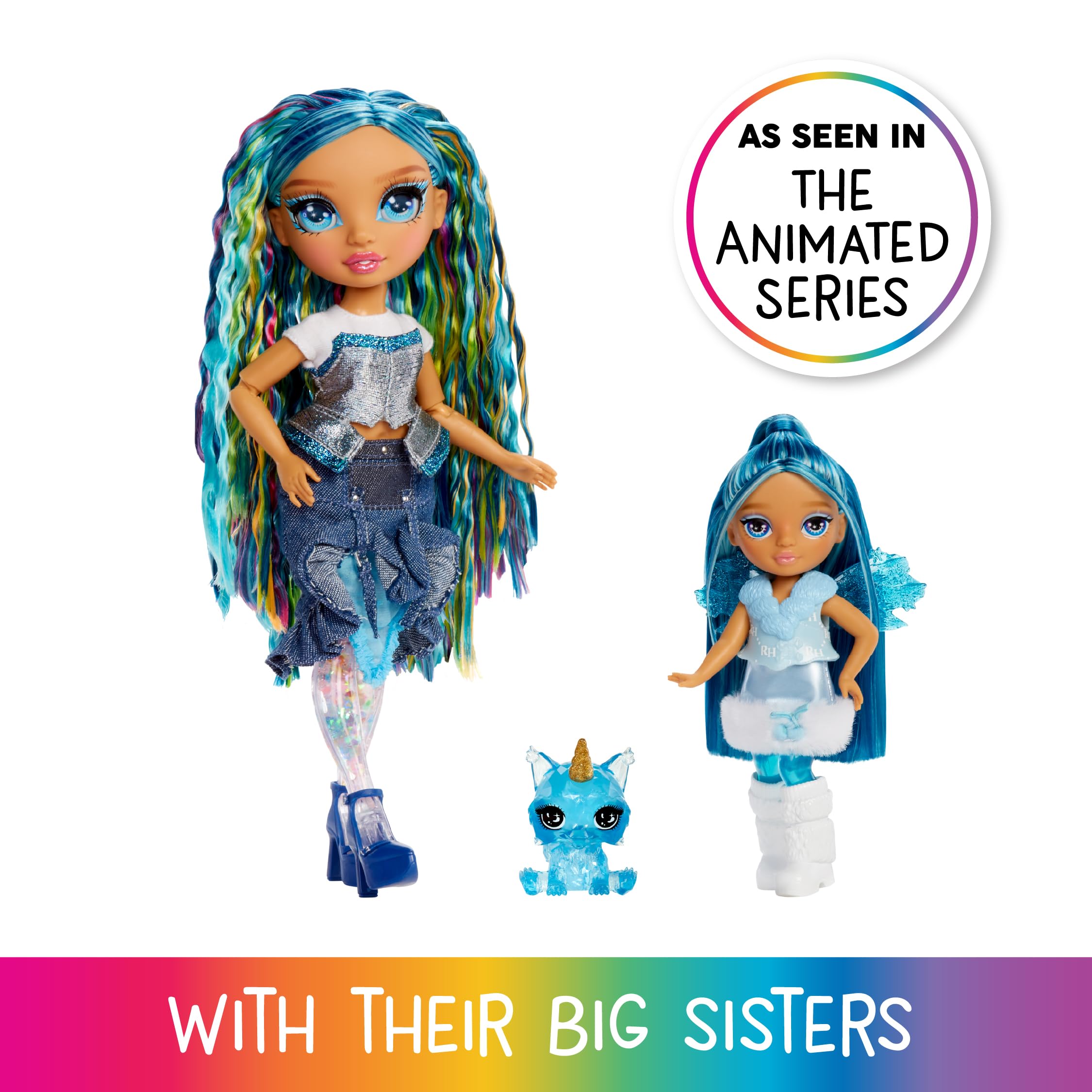 Rainbow High Littles Sapphire Fairy Doll - 14cm Posable, Interchangeable Wings | Fantasy Pet Included | Ages 4+ 5