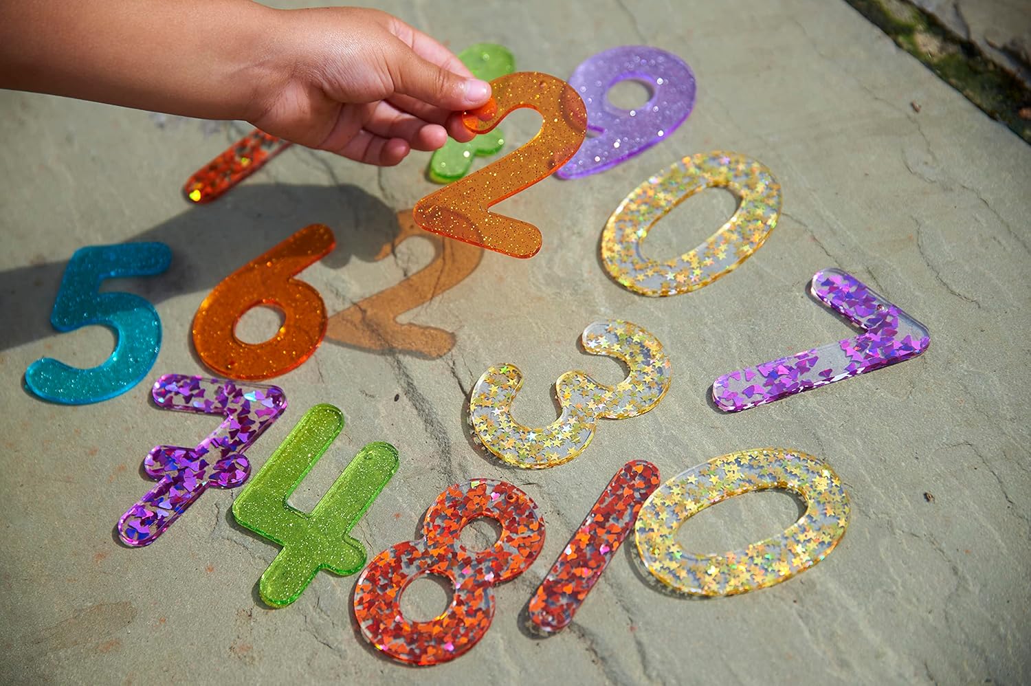TickiT Rainbow Glitter Numbers - Educational Acrylic Number Set for Kids 3+ 9