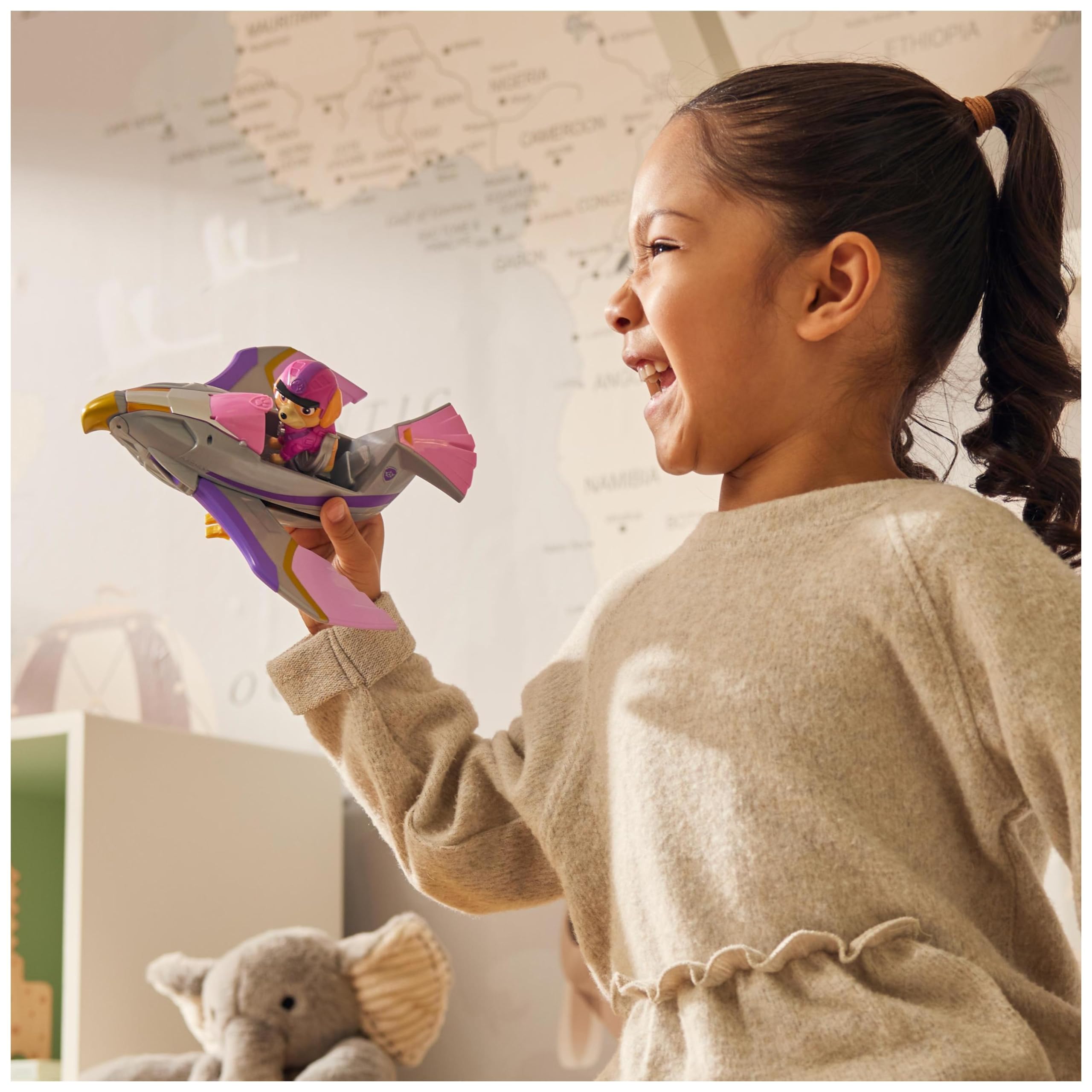 Paw Patrol Jungle Pups Skye Falcon Vehicle - Transforming Toy Jet with Collectible Action Figure, Ages 3+ 9
