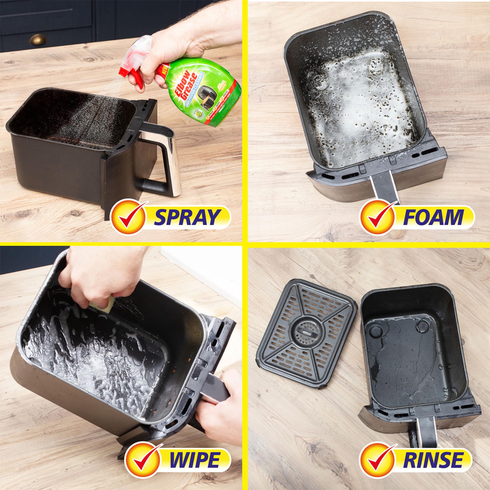 Elbow Grease Air Fryer Cleaner Spray - Cuts Grease & Grime | Lemon Scent | 500ml 4