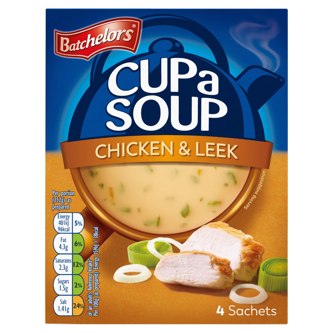 Batchelors Cup a Soup Chicken & Leek Instant Soup Sachets, 4 Sachets, 86 g