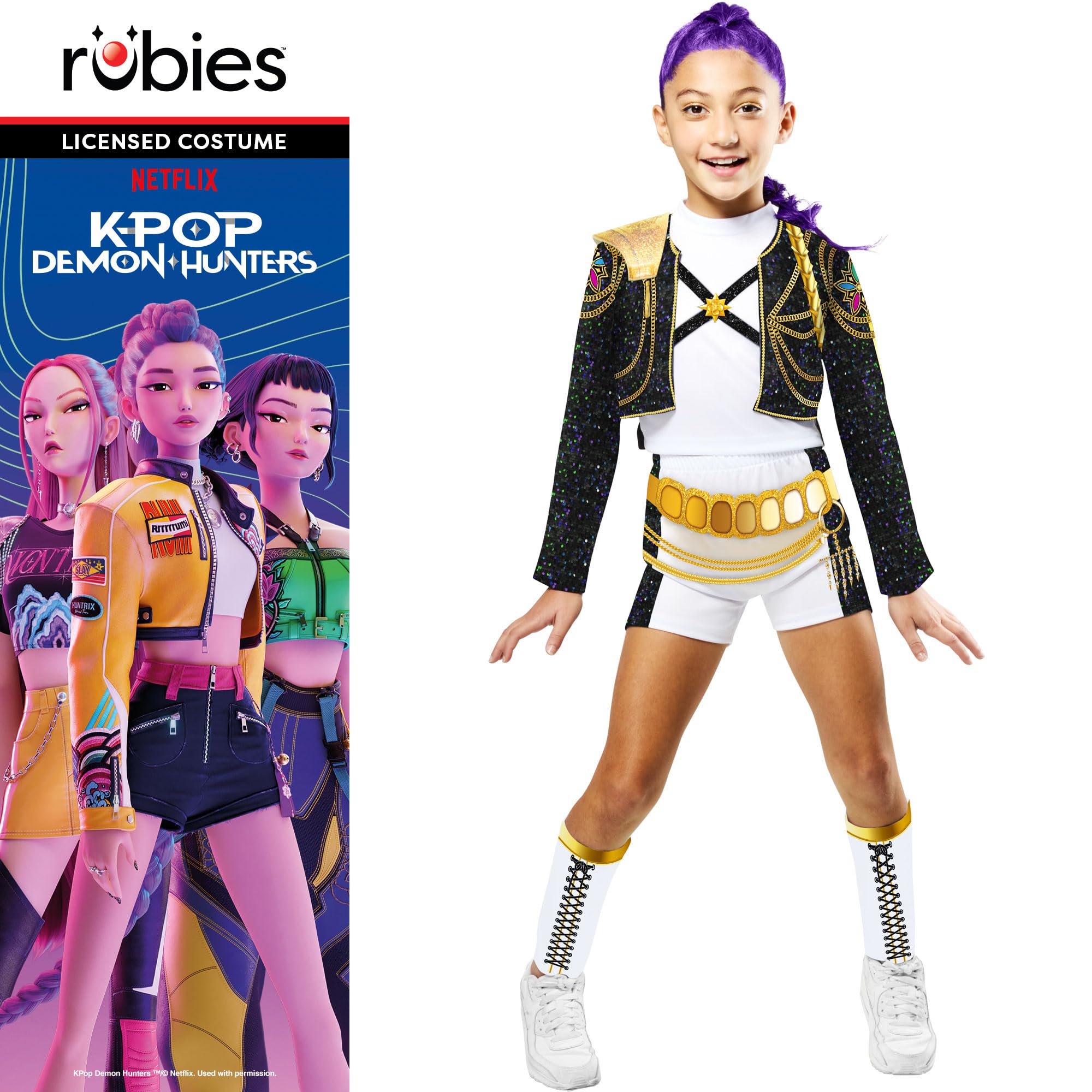 Rubies K-Pop Demon Hunters Rumi Golden Child Costume - Age 6+ Years 5
