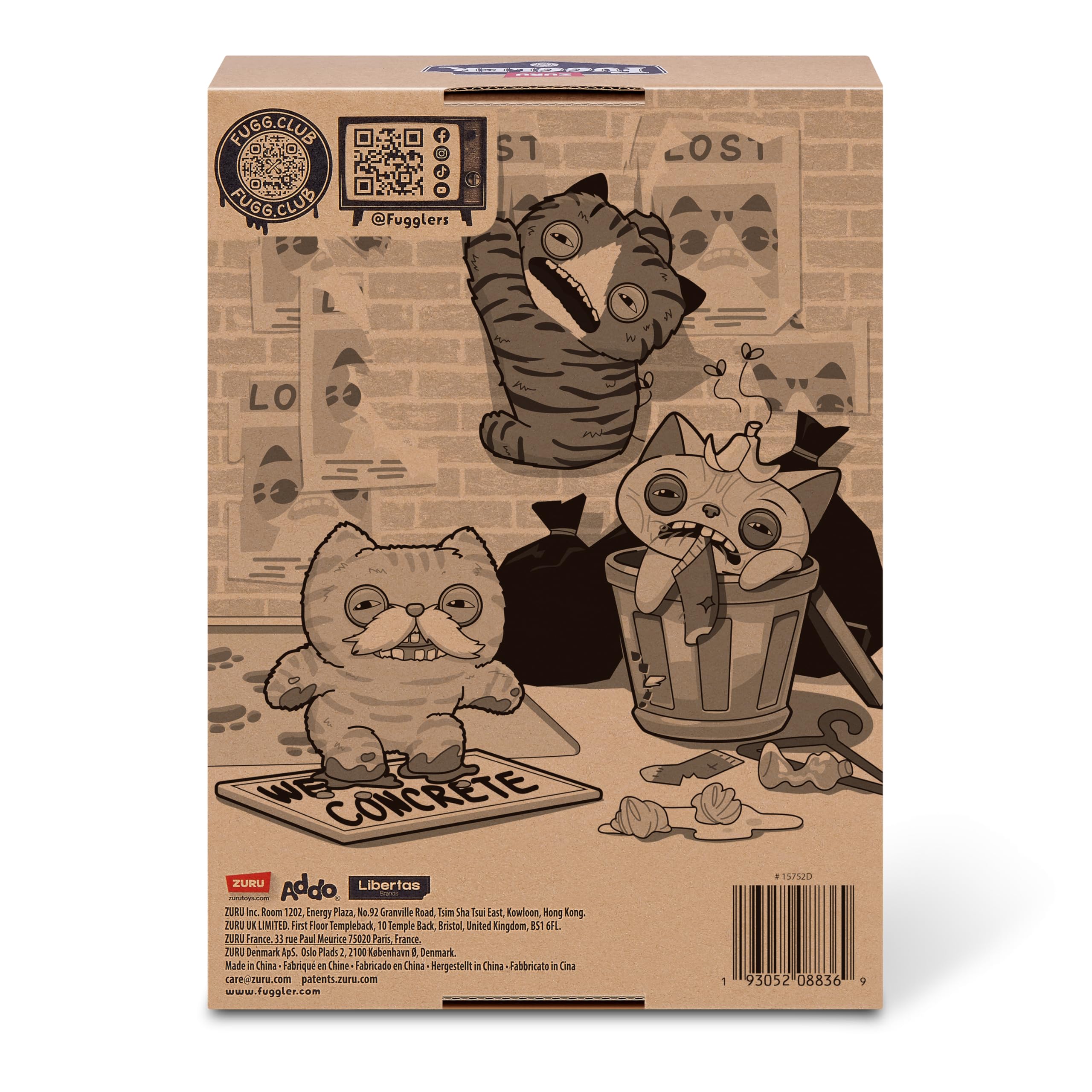 Fuggler Alley Cats 9-Inch Plush Toy (Cheezee) Grey by ZURU - Unisex Children 4+ Years 8