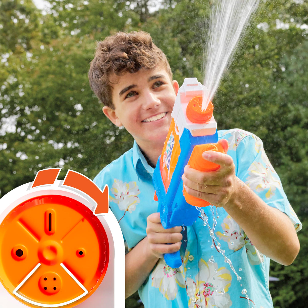 Nerf Super Soaker Flip Fill Water Blaster - 887 ml, 4 Spray Settings, Age 6+