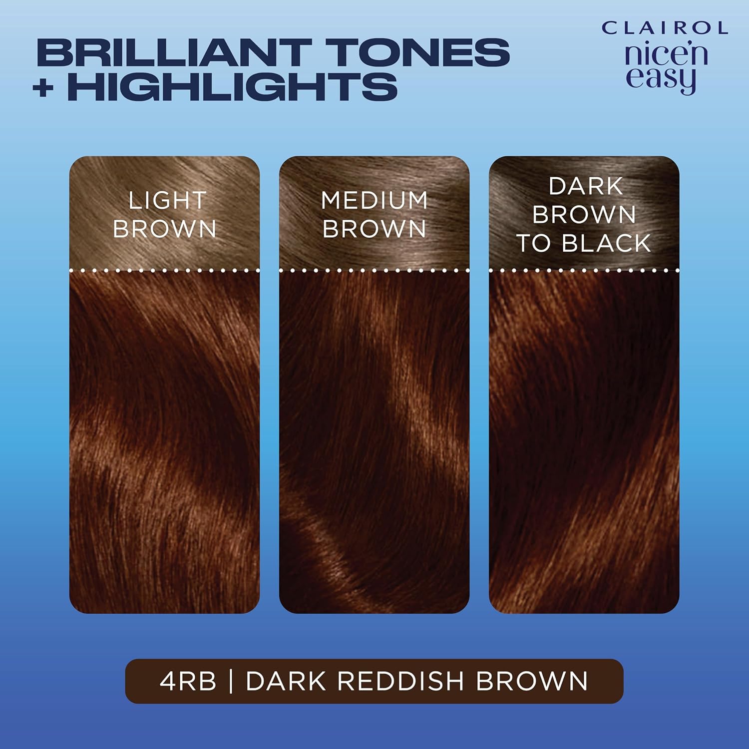 Clairol Nice'N Easy Crème - Permanent Hair Dye with Oil Infusion, 4RB Dark Reddish Brown 4