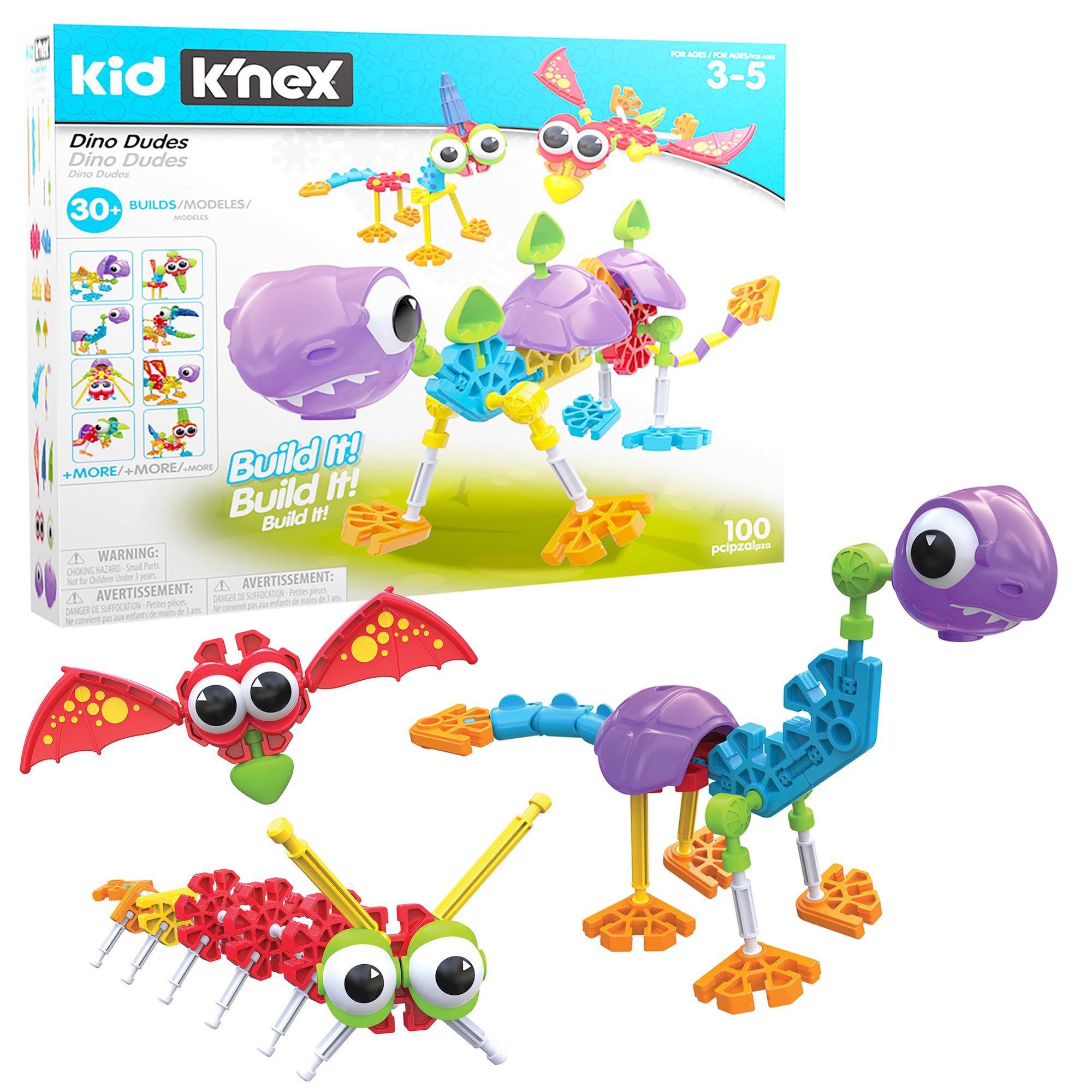 Kid K'NEX Dino Dudes Building Set - 100-Piece Educational Construction Toy for Ages 3+ 2