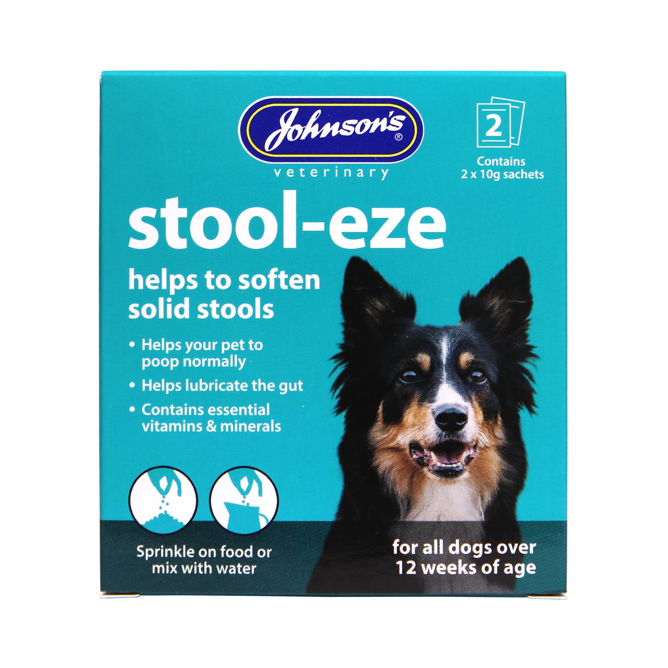 Superpet Ltd Johnson's Vet Products Stool-Eze Powder - Softens Stools, Aids Digestion | 2 x 10g Sachets