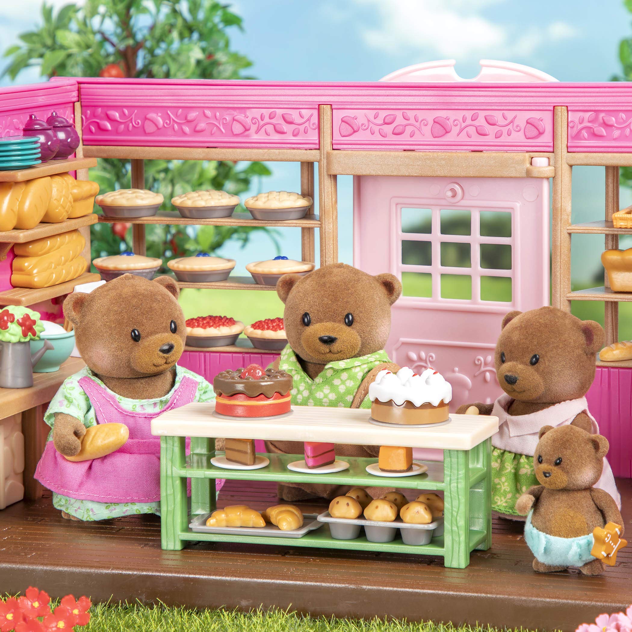 Li'l Woodzeez Healthnuggle Bear Family Set - 4 Collectible Doll Figures with Storybook for Imaginative Play 3