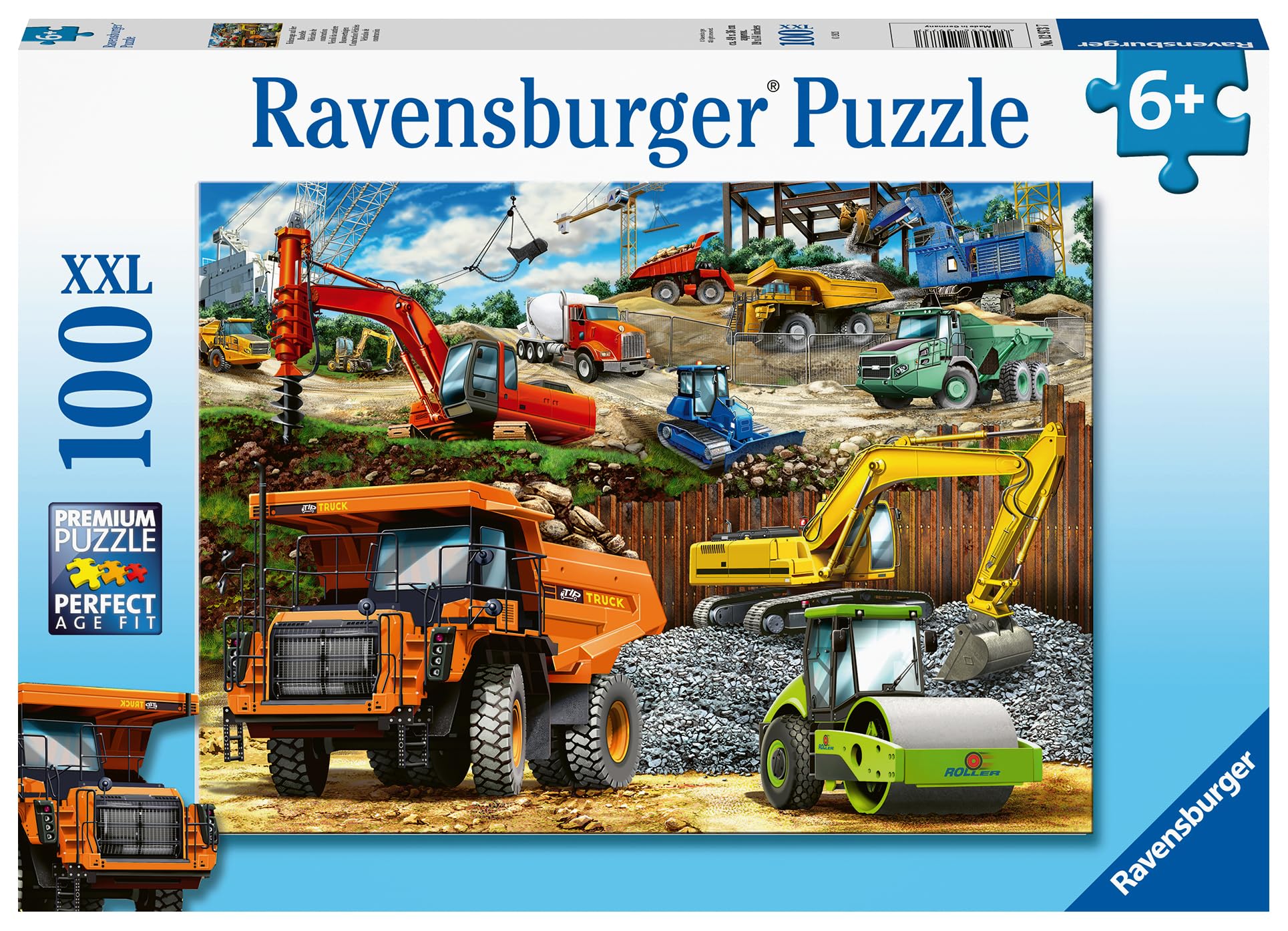 Ravensburger Construction Vehicles 100 Piece Jigsaw Puzzle | XXL Pieces | Ages 6+