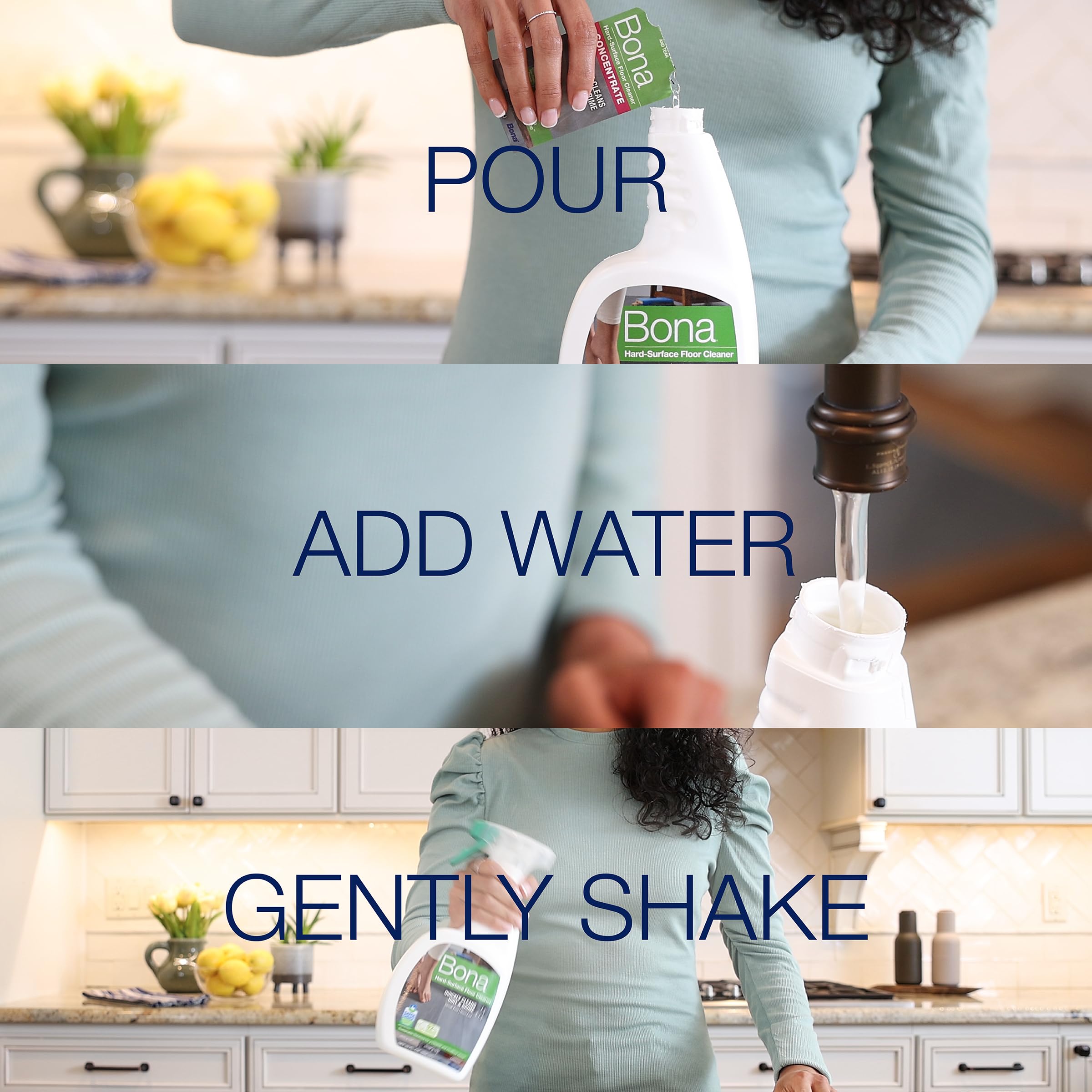 Bona Hard-Surface Floor Cleaner Liquid Concentrate Pouches for Tile, Laminate & LVT | 4 x 60ml 3