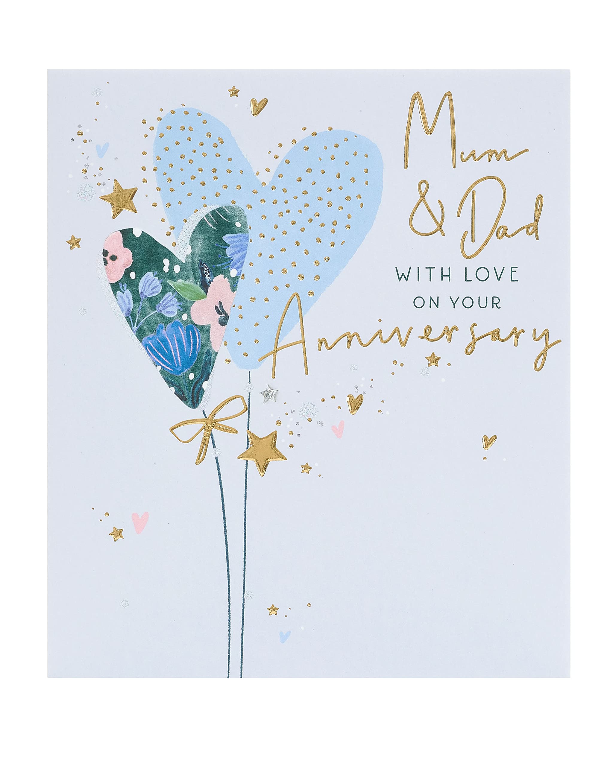 UK Greetings Mum & Dad Anniversary Card with Gold Foil Detailing | 165 x 190 mm 1