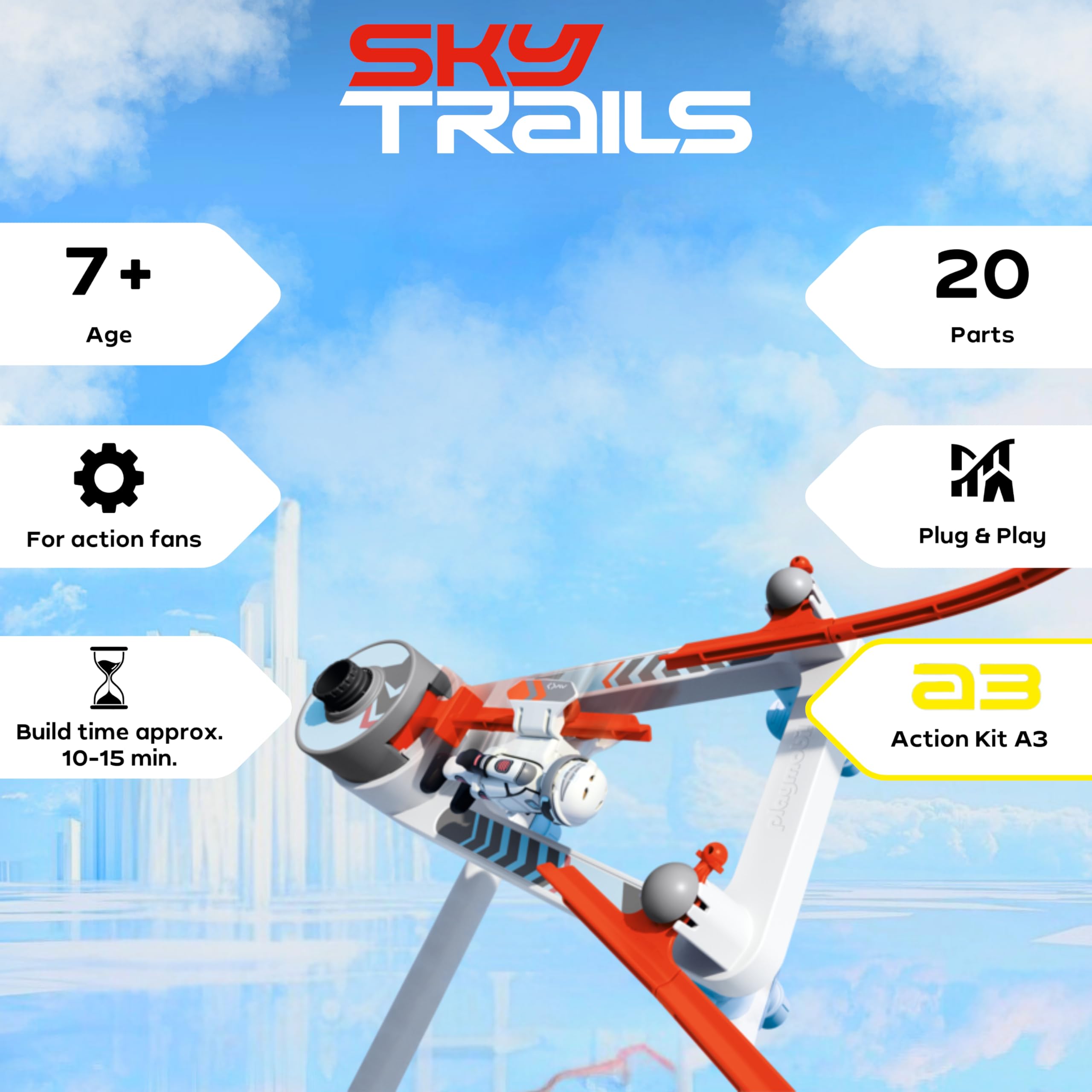 Sky Trails Flip Rail - Action Building Toy for Dynamic Racing Routes 2