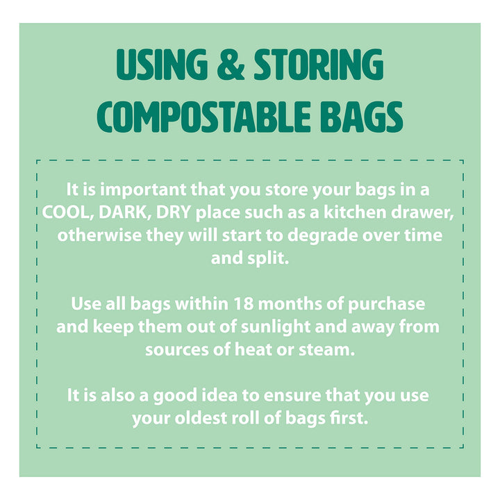All-Green Compostable Kitchen Caddy Liners 6L - 150 Bags (3 Rolls)