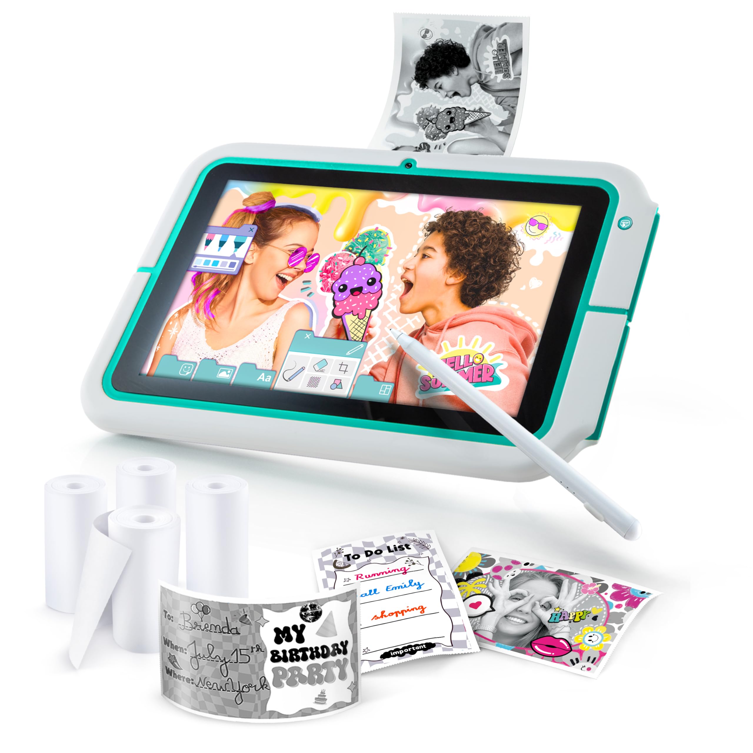 Pad Creator Instant Print Tablet – 8″ Kids Touchscreen with Stylus, 12MP Camera & Thermal Printer 1