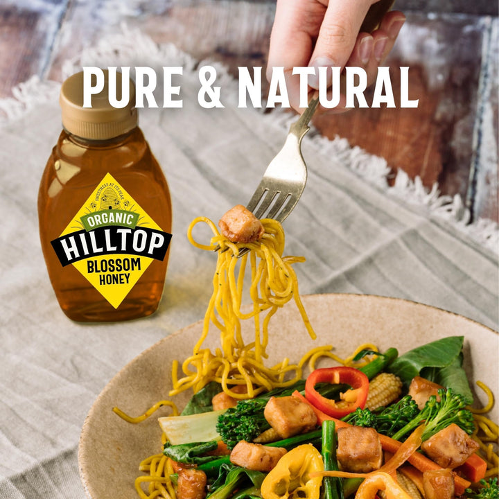 Hilltop Honey - Organic Blossom Honey - Squeezy Bottle - 340g