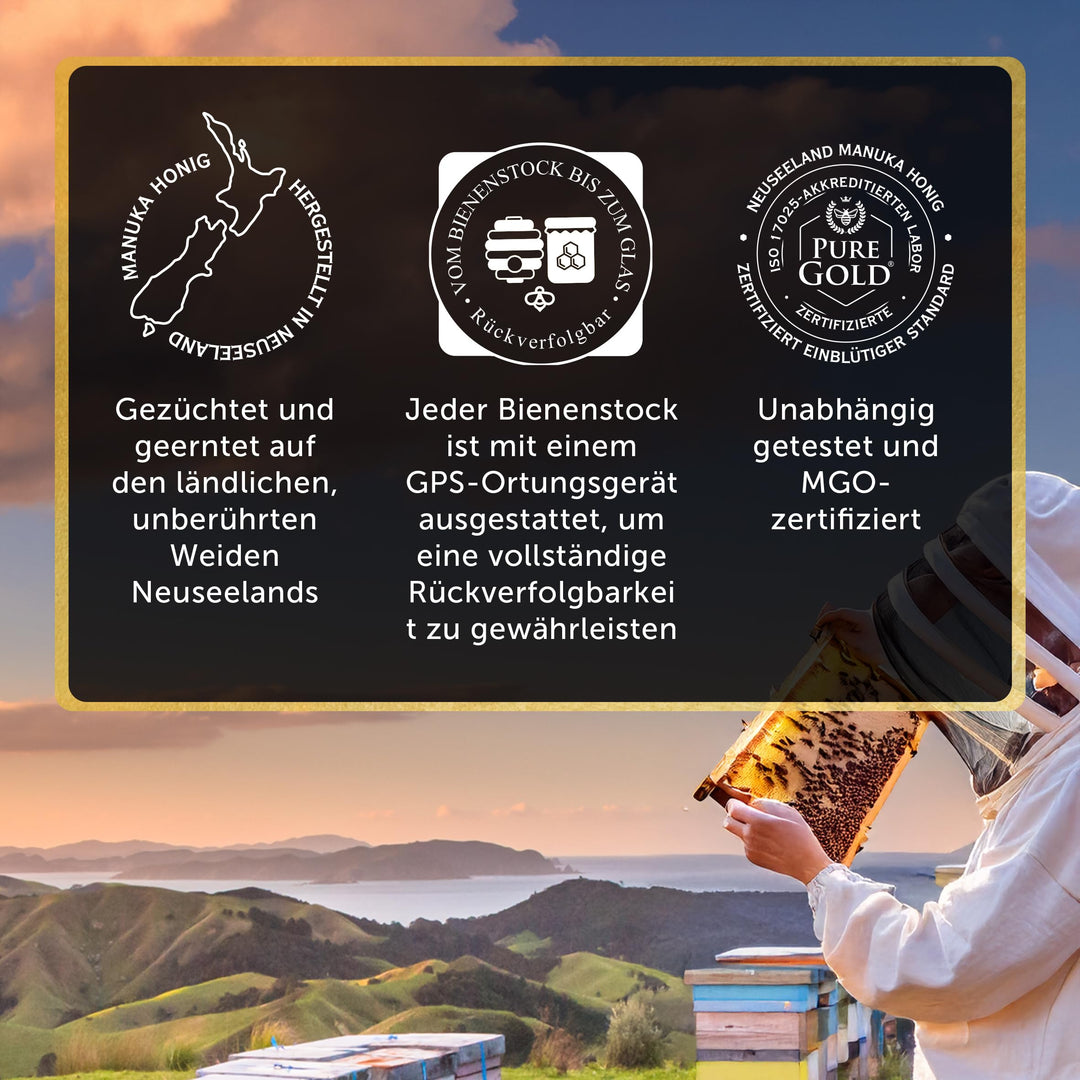 Pure Gold Manuka Honey 300+ MGO Certified 250g