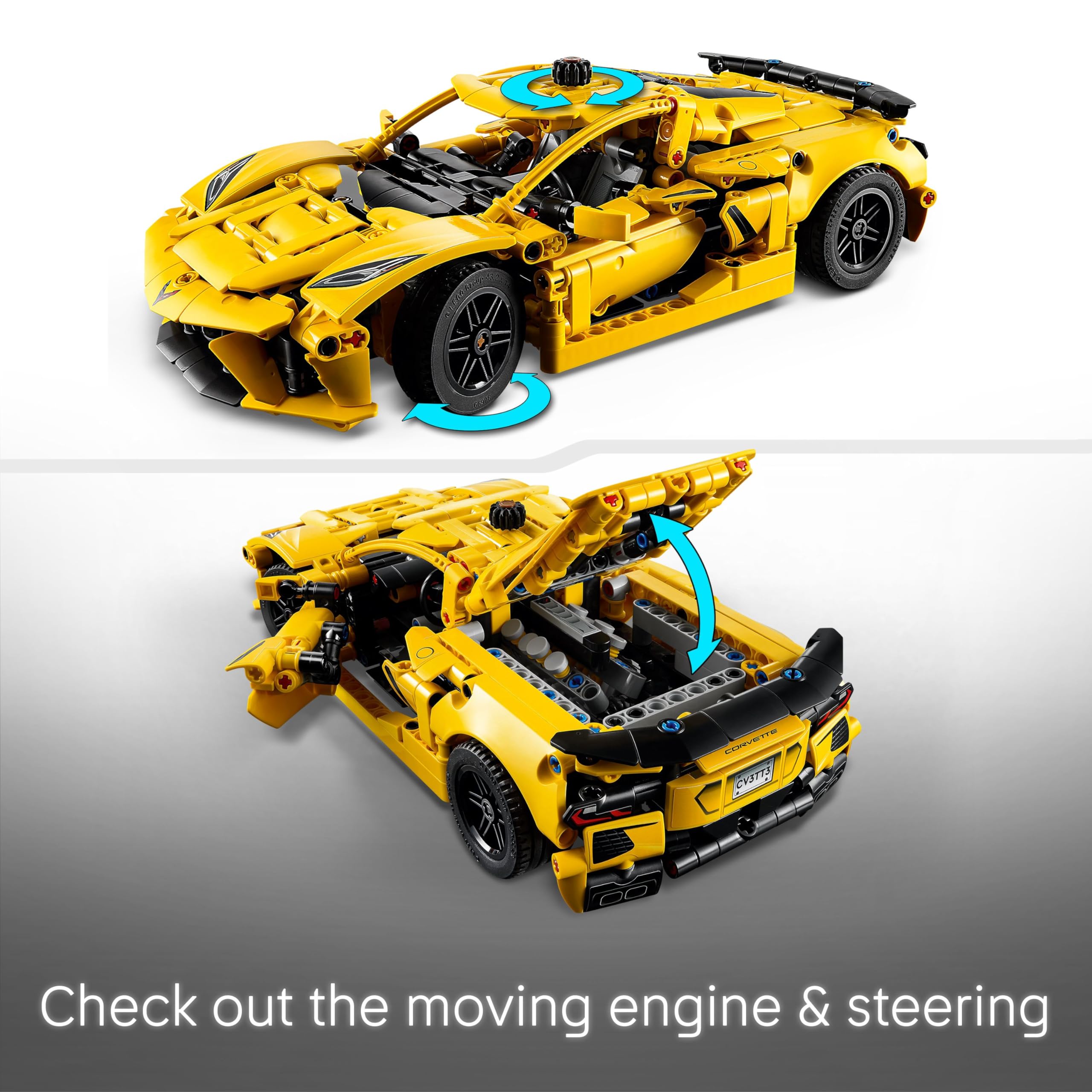 LEGO Technic Chevrolet Corvette Stingray Race Car Model Kit (42205) | 8-Cylinder Engine | Ages 9+ 3