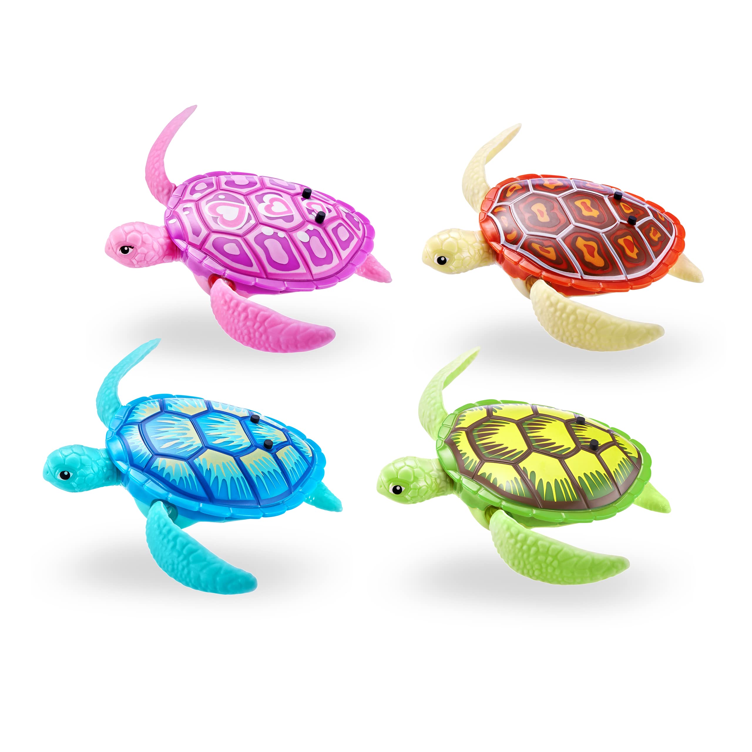 Robo Alive Robo Turtle Swimming Toy - 2 Pack (Orange & Blue) | Robotic Water Toy for Kids 3+ 7