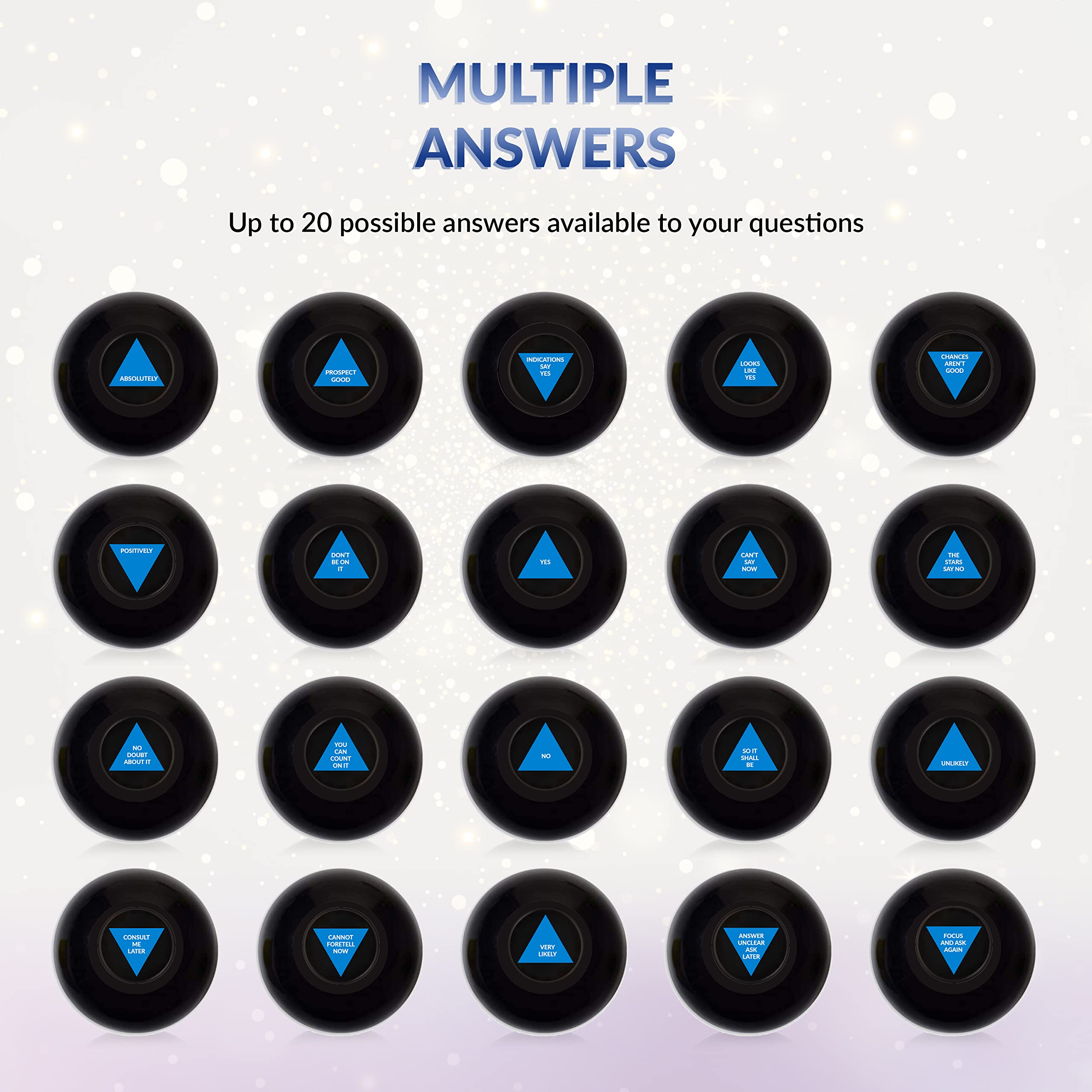 Global Gizmos 50970 Mystic 8 Ball Question & Answer Game | Black Plastic | Ages 3+ | 1 Player 4