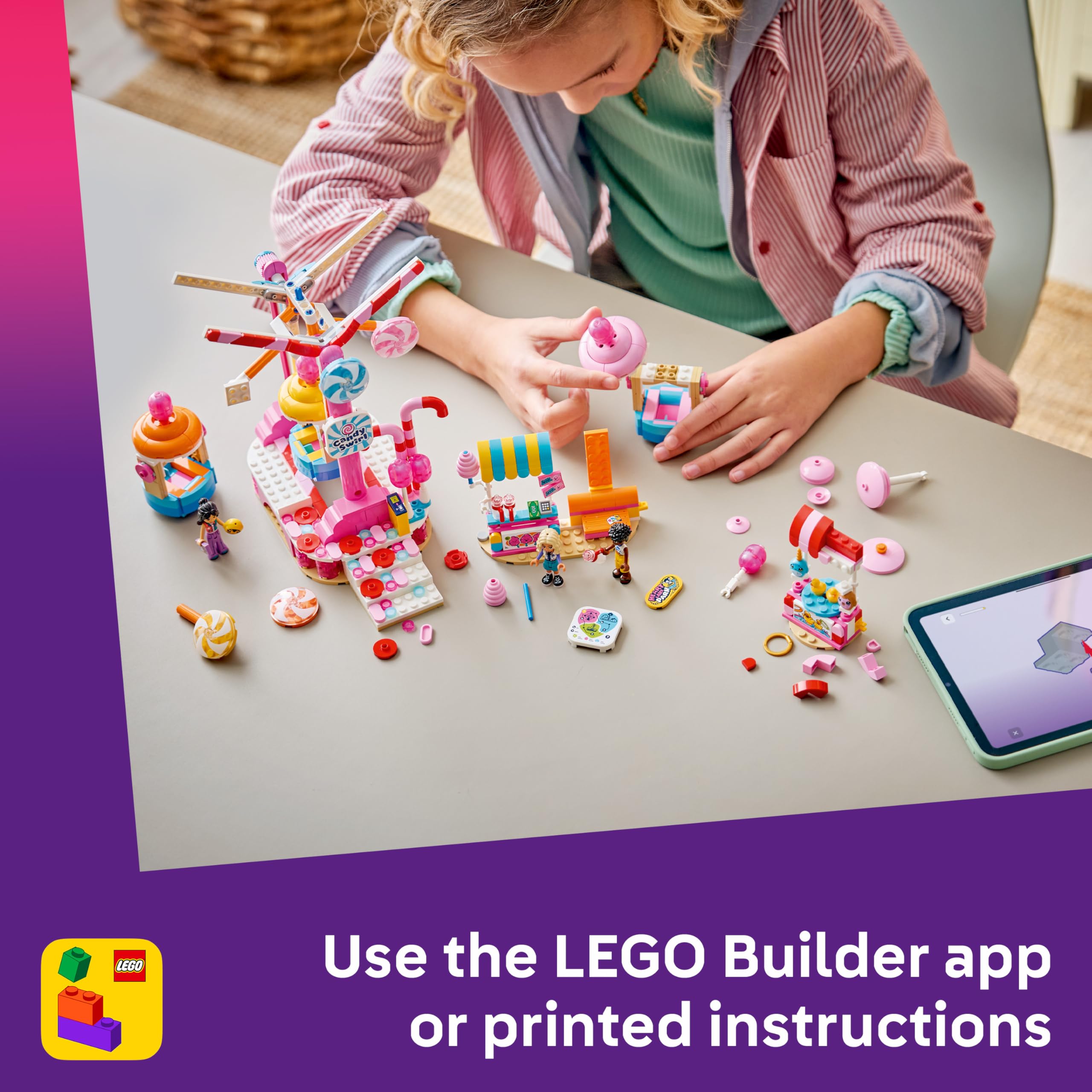 LEGO Friends Candy & Cupcake Ferris Wheel Building Set - Ages 7+ | 3 Minidolls | Interactive Carnival Game 6