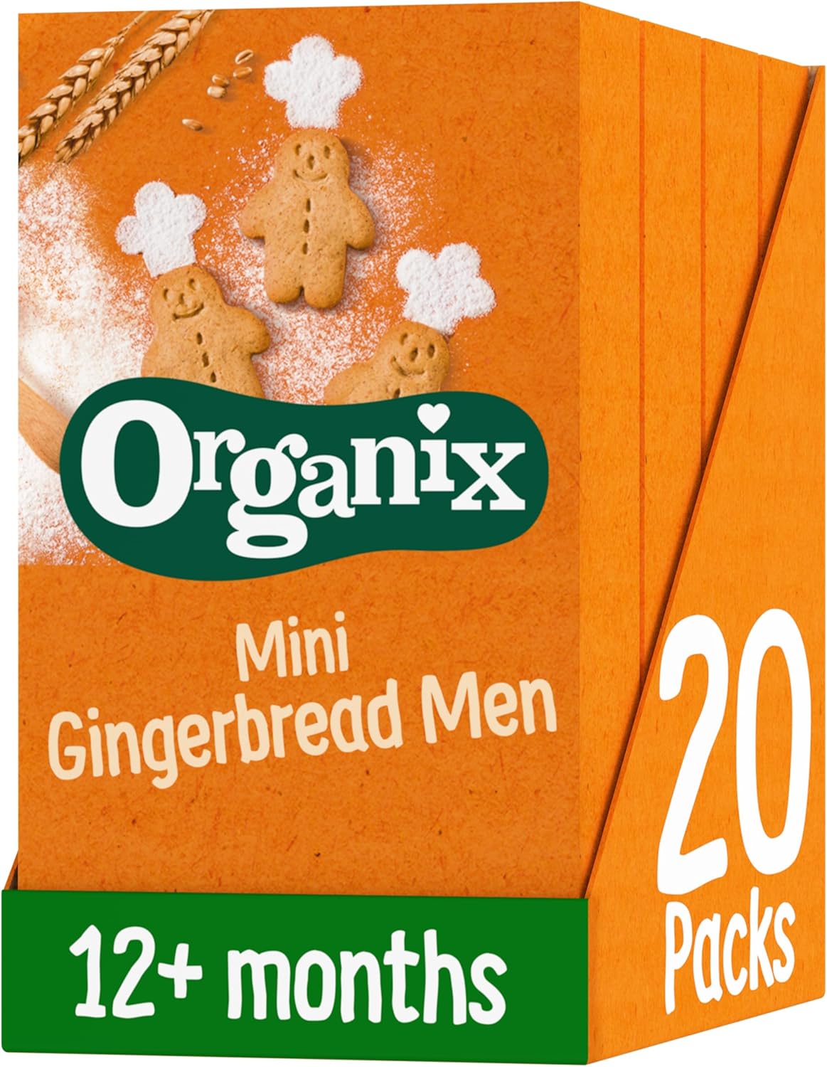 Organix Mini Gingerbread Men Organic Toddler Snack Biscuits Multipack, No Added Salt, 500g 1