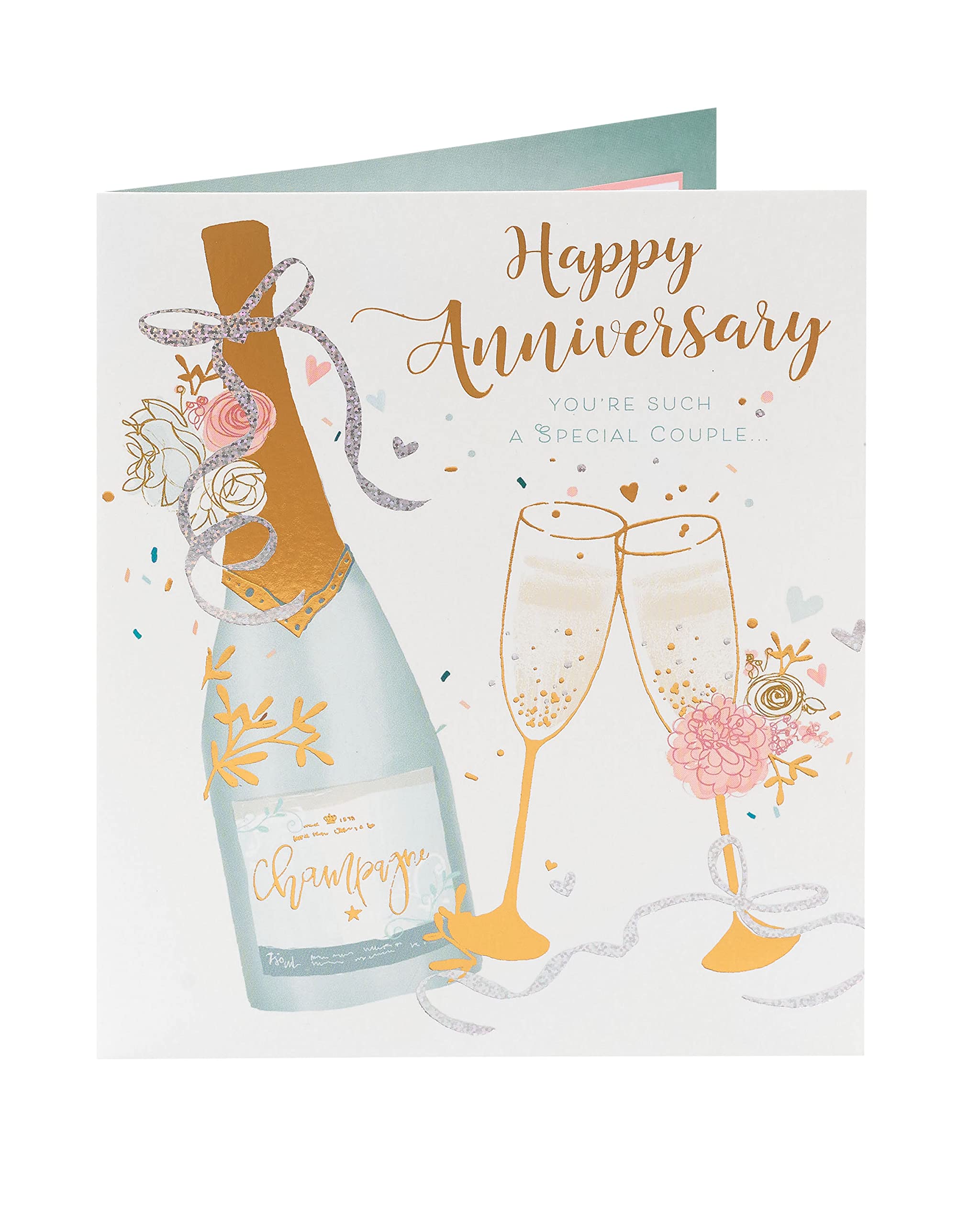UK Greetings Anniversary Card - Champagne & Flutes Design | 165 x 190 mm 5