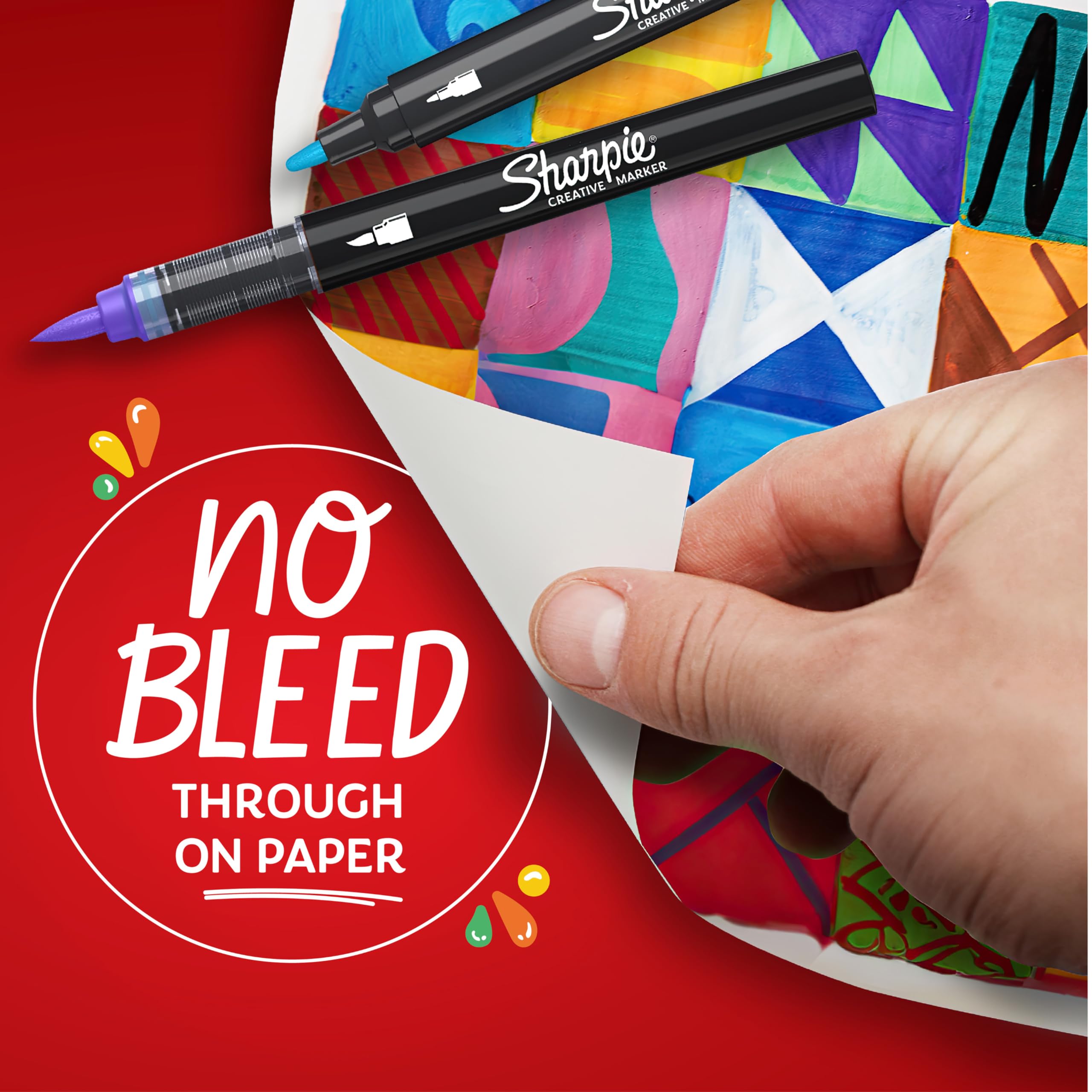 Sharpie Creative Marker Acrylic Paint Pens - Water-Based, No-Bleed Ink | Black | Pack of 6 4