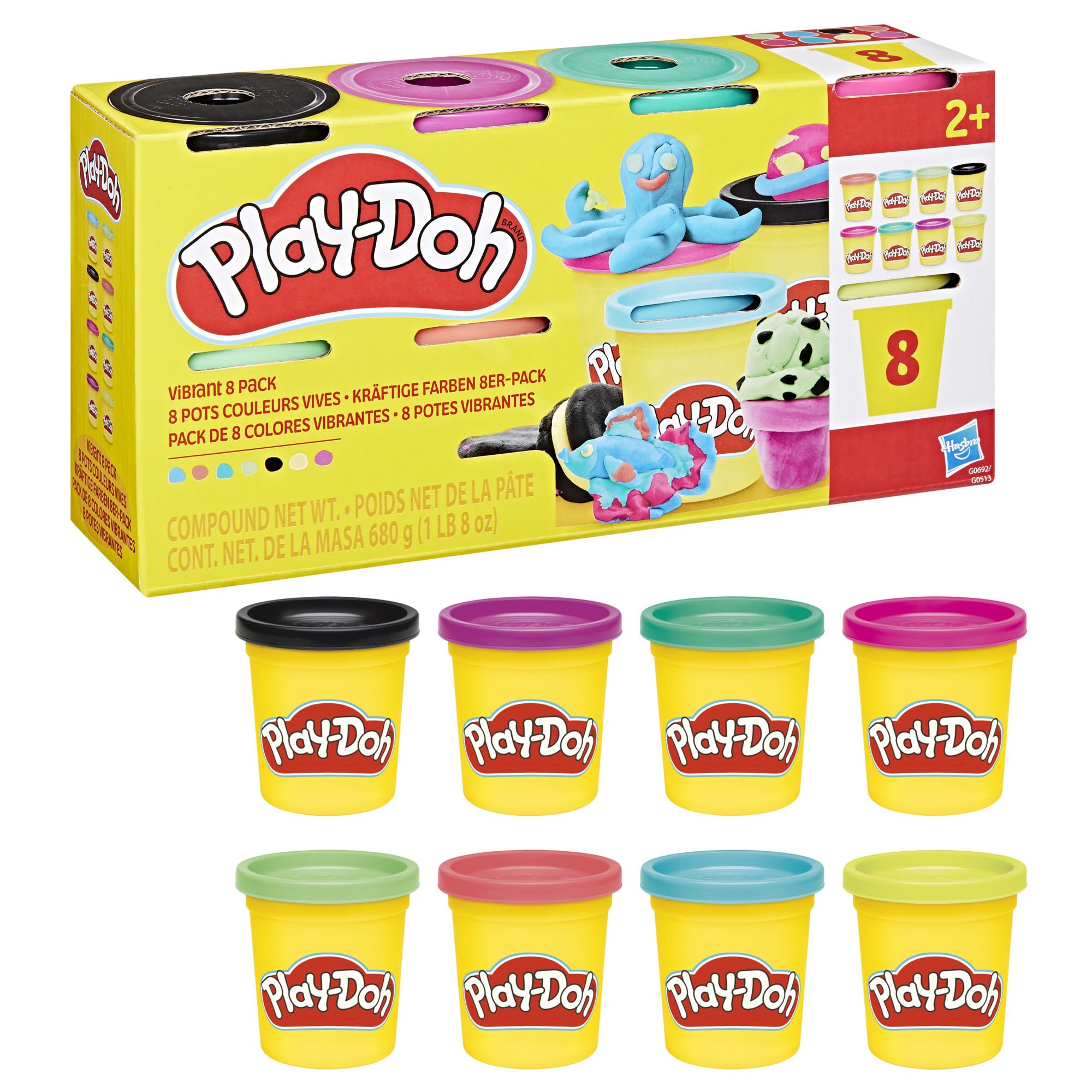 Play-Doh Modelling Compound - 8 Pack Vibrant Colours Mini Cans | Non-Toxic | Ages 2+ 1