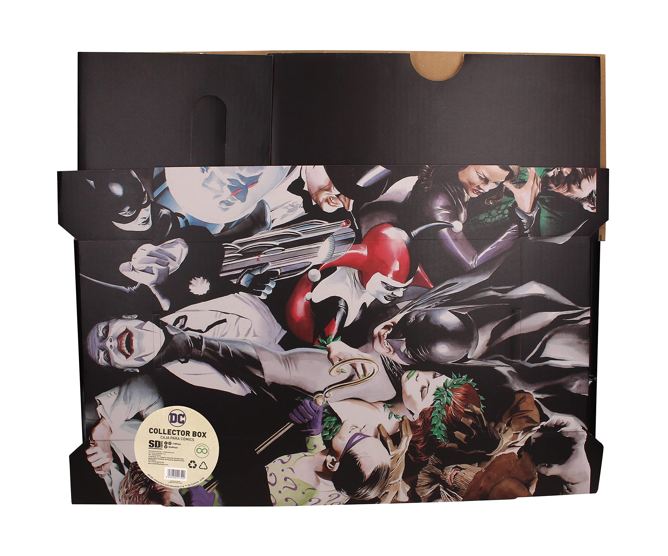 SD Toys DC Comics Alex Ross Inspired Storage Box | Black Plastic | Shatterproof 7