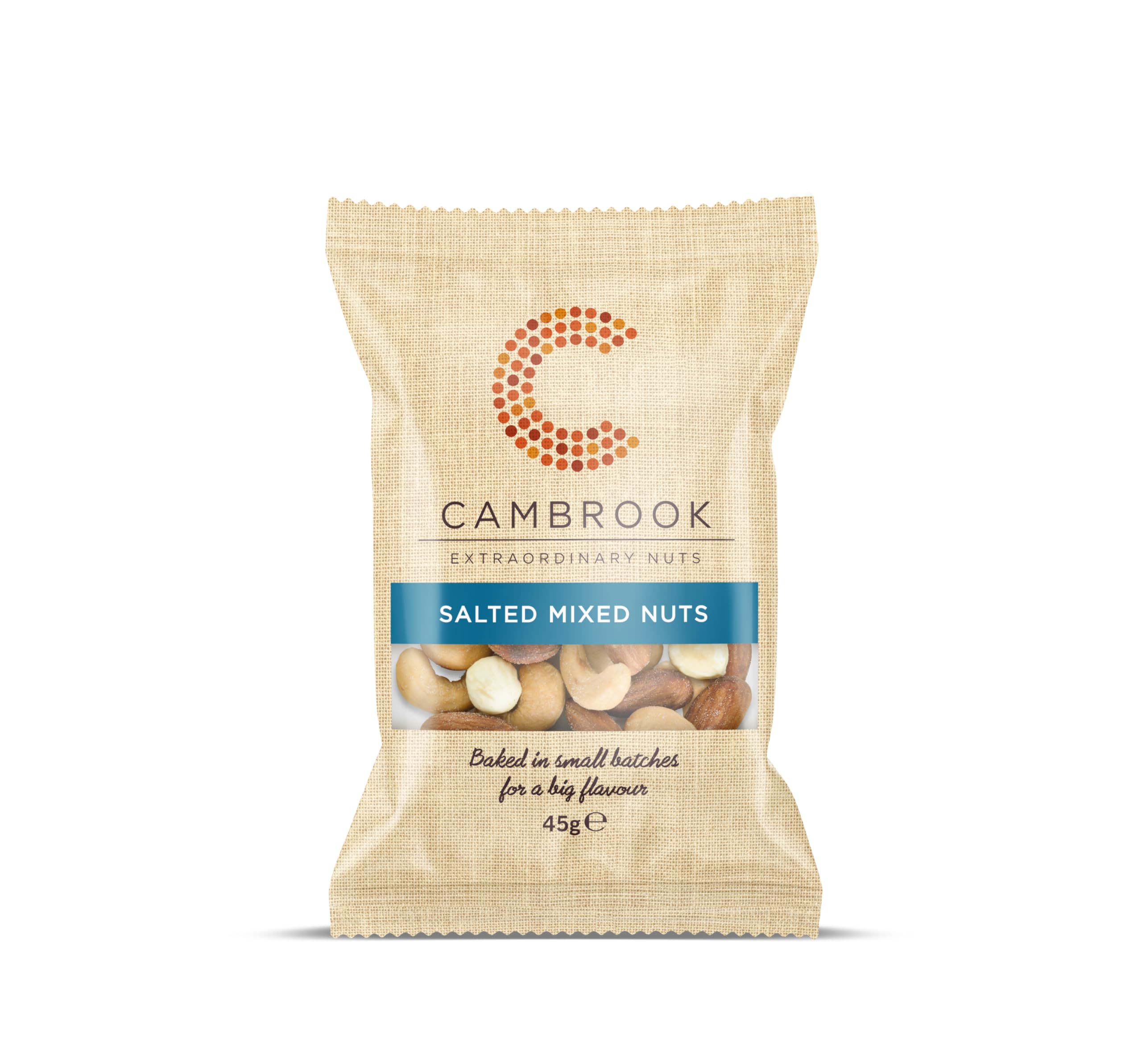 Cambrook - Baked & Salted Mixed Nuts (Cashews, Almonds, Hazelnuts) | 45g Bag | Gluten Free
