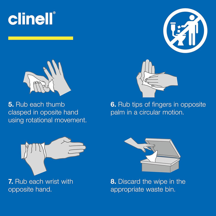 Clinell - Antibacterial Hand Wipe for Hands and Surfaces CAHW200