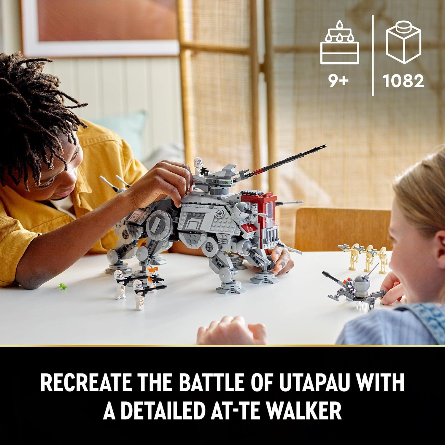 LEGO 75337 Star Wars AT-TE Walker Building Set - Poseable Vehicle with 5 Minifigures, 9+ Years