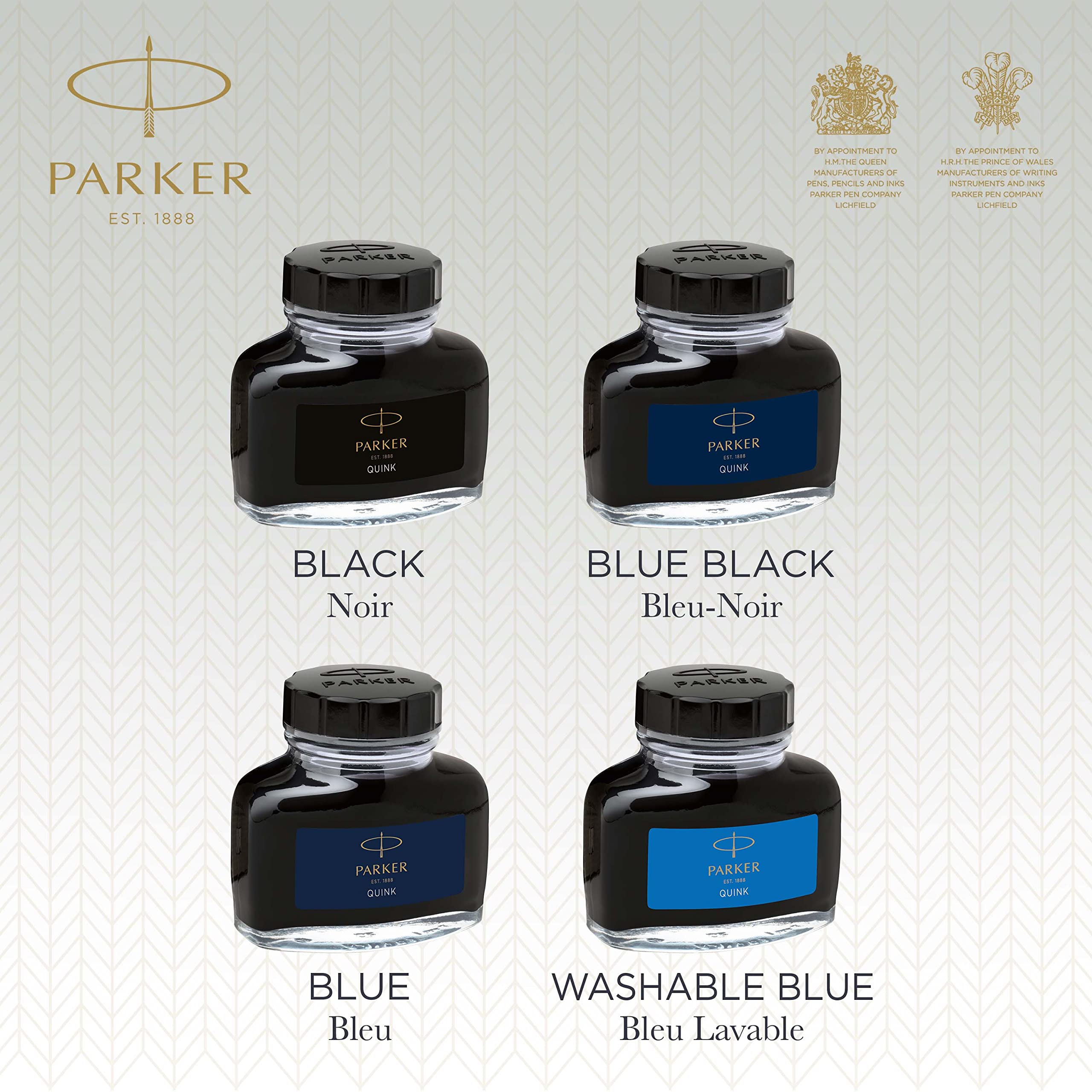 PARKER QUINK Ink Bottle - Blue Ink for Fountain Pens | 57 ml 7