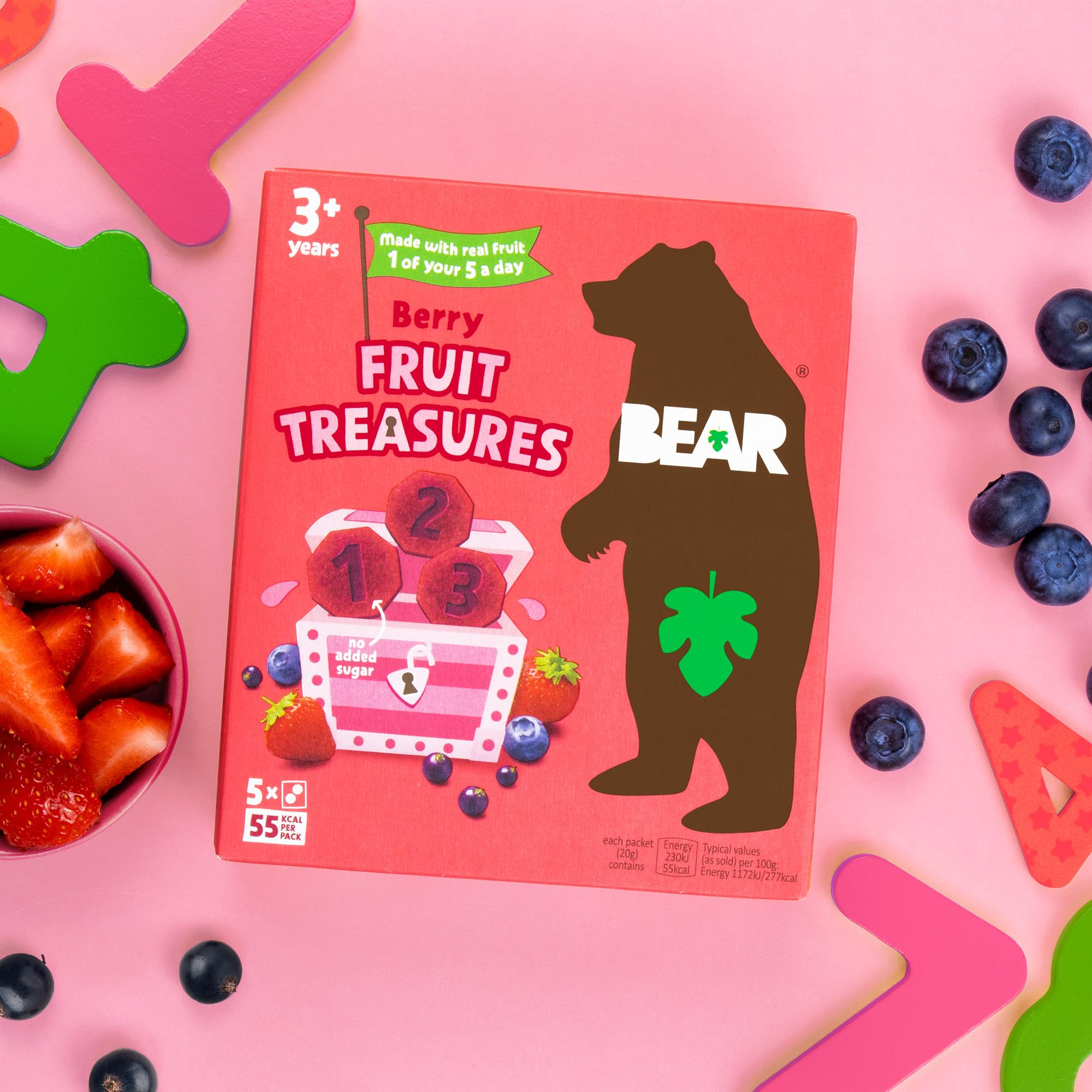 BEAR Fruit Treasures - 100% Natural Dried Fruit Snacks | Pack of 20 x 20g 3