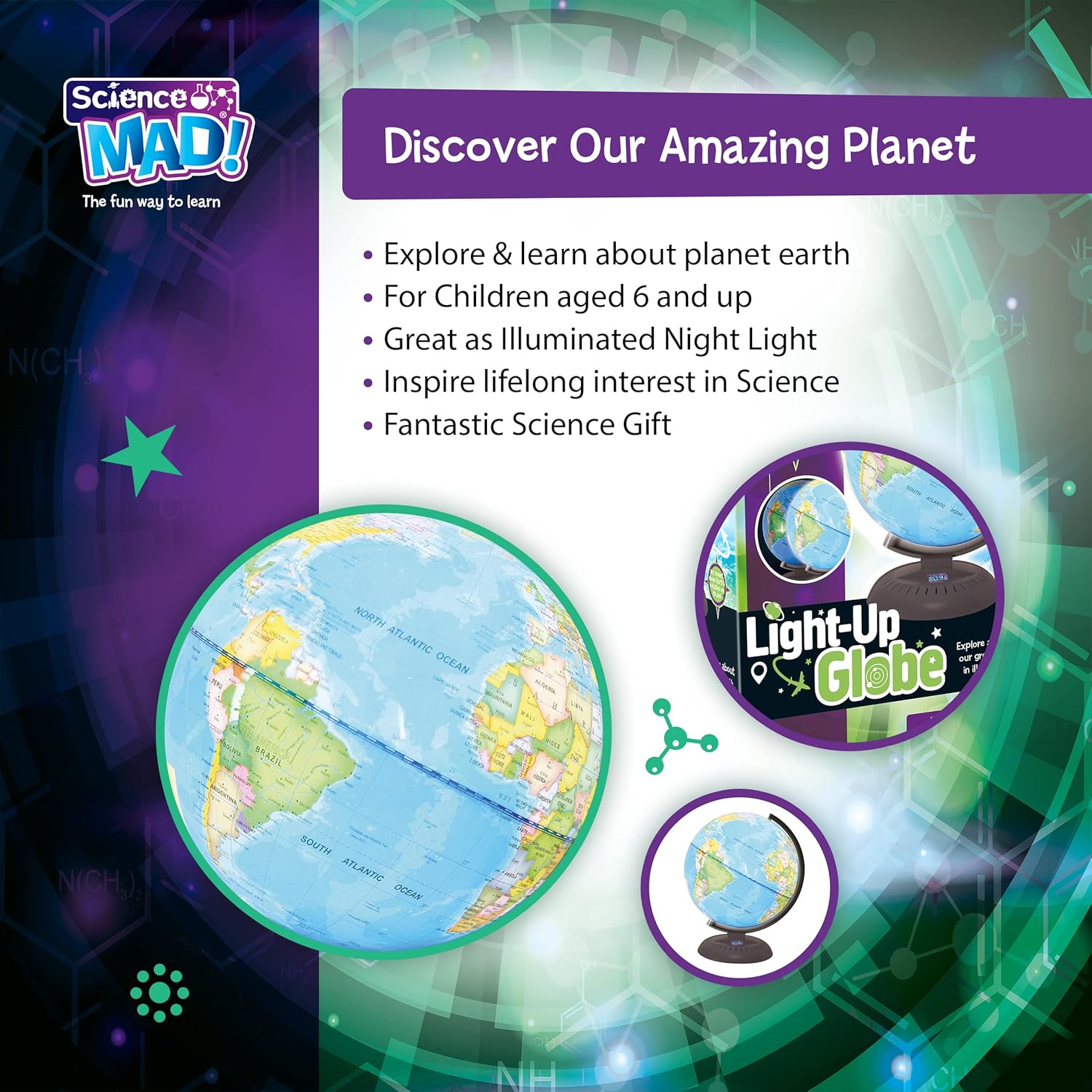 Science Mad SM53 Light up Globe 2