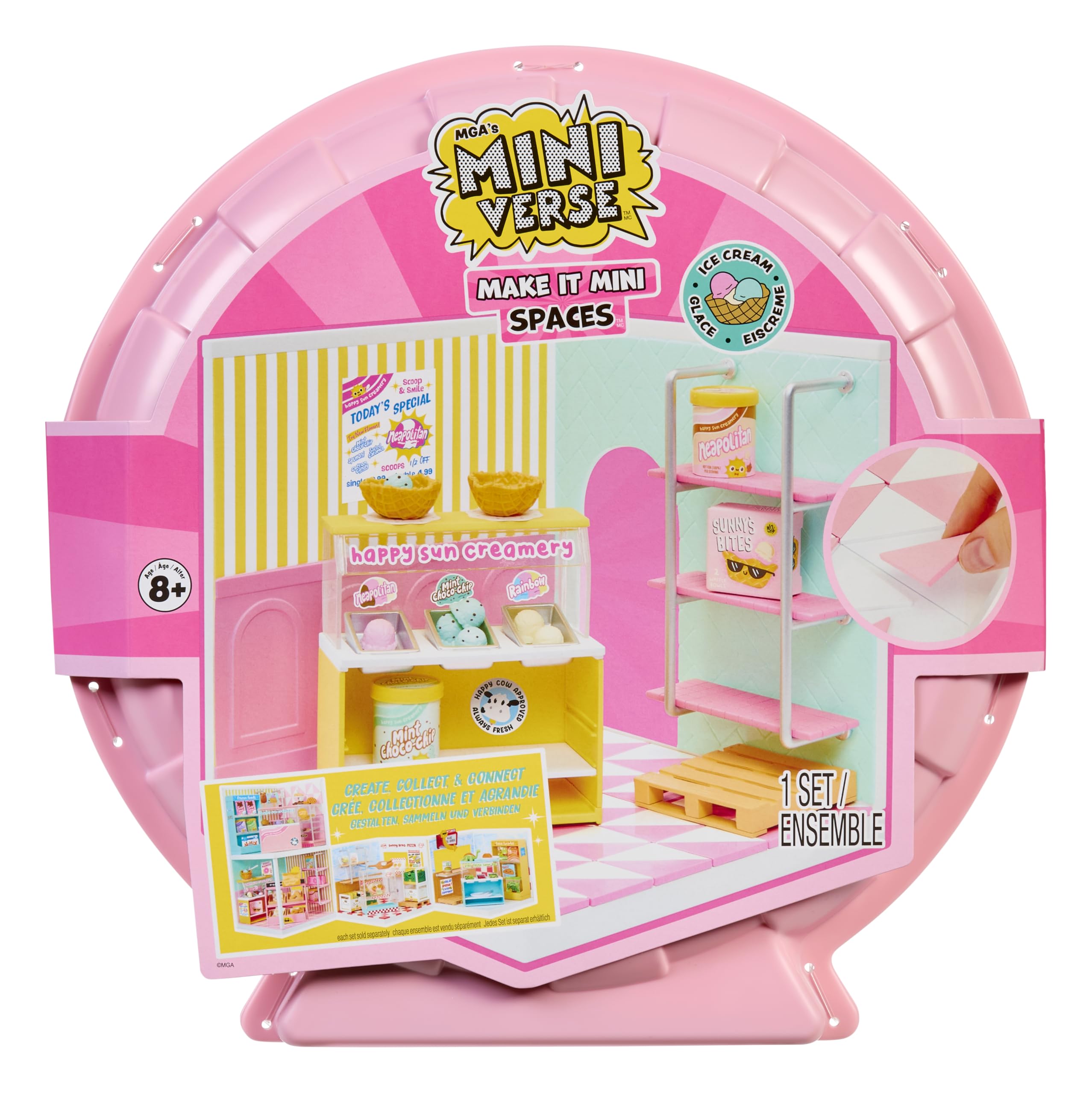 MGA's Miniverse Make It Mini Spaces Ice Cream Shop - Building Set for Kids 3+ 1